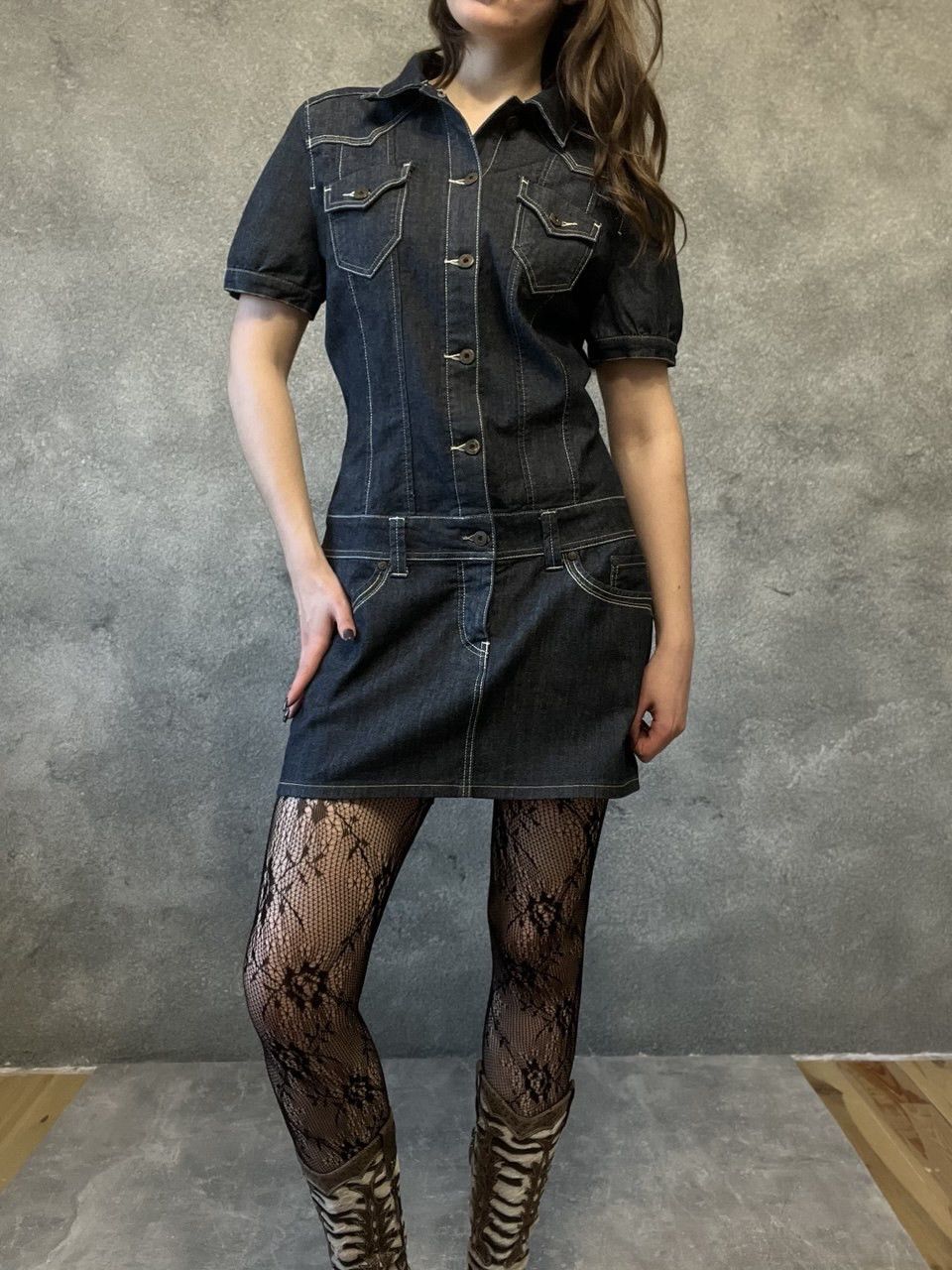 Other Vintage Y2K Mustang Jean Dress – Western Baddie Vibes Size L / US 10 / IT 46 - 2 Thumbnail