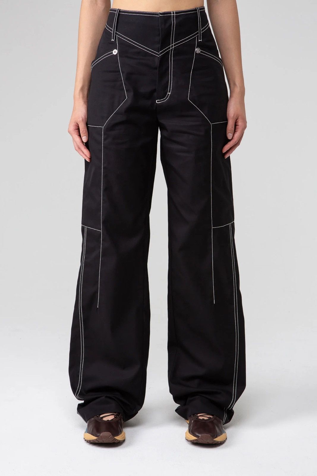 Kiko Kostadinov 2023 Runway Black Bran Carpenter Trouser Size 26" / US 2 / IT 38 - 1 Thumbnail