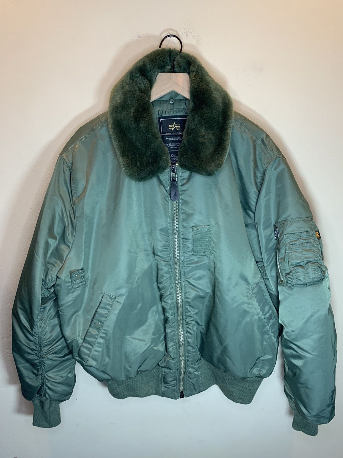 Alpha Industries *RARE* Alpha Industries B-15 Bomber Jacket Removable Collar Size US XXL / EU 58 / 5 - 1 Thumbnail