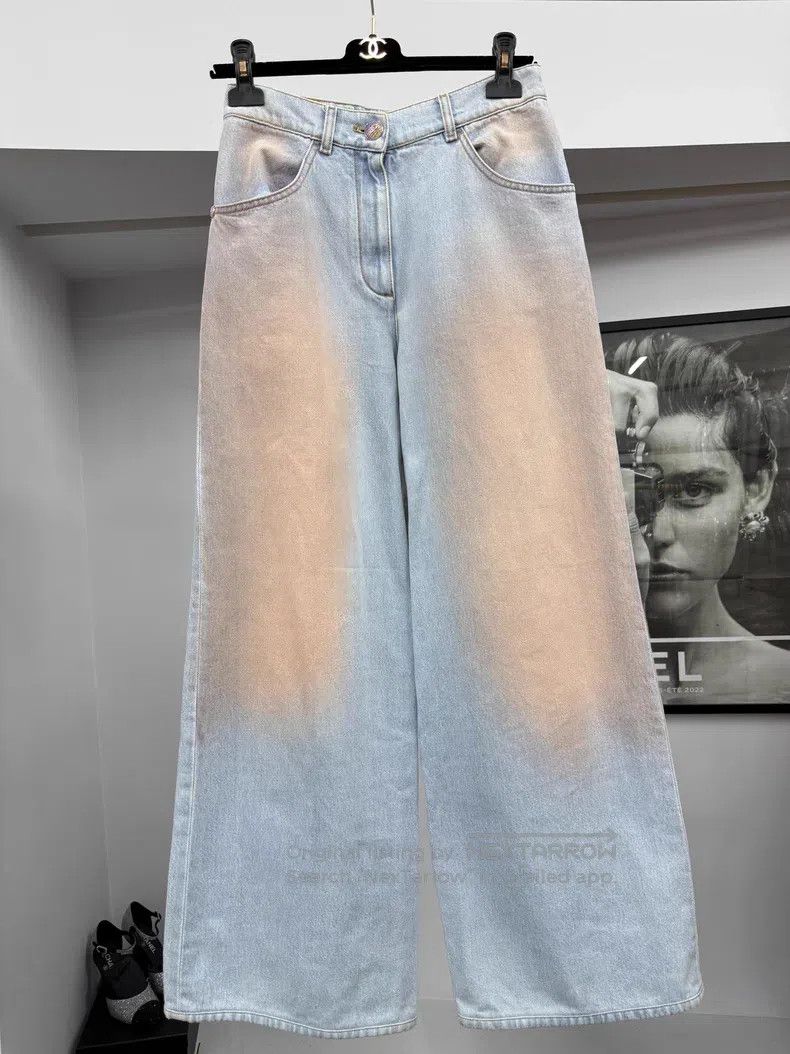 Chanel Chanel Orange gradient wide-leg jeans Size 24" / US 00 / IT 34 - 1 Thumbnail