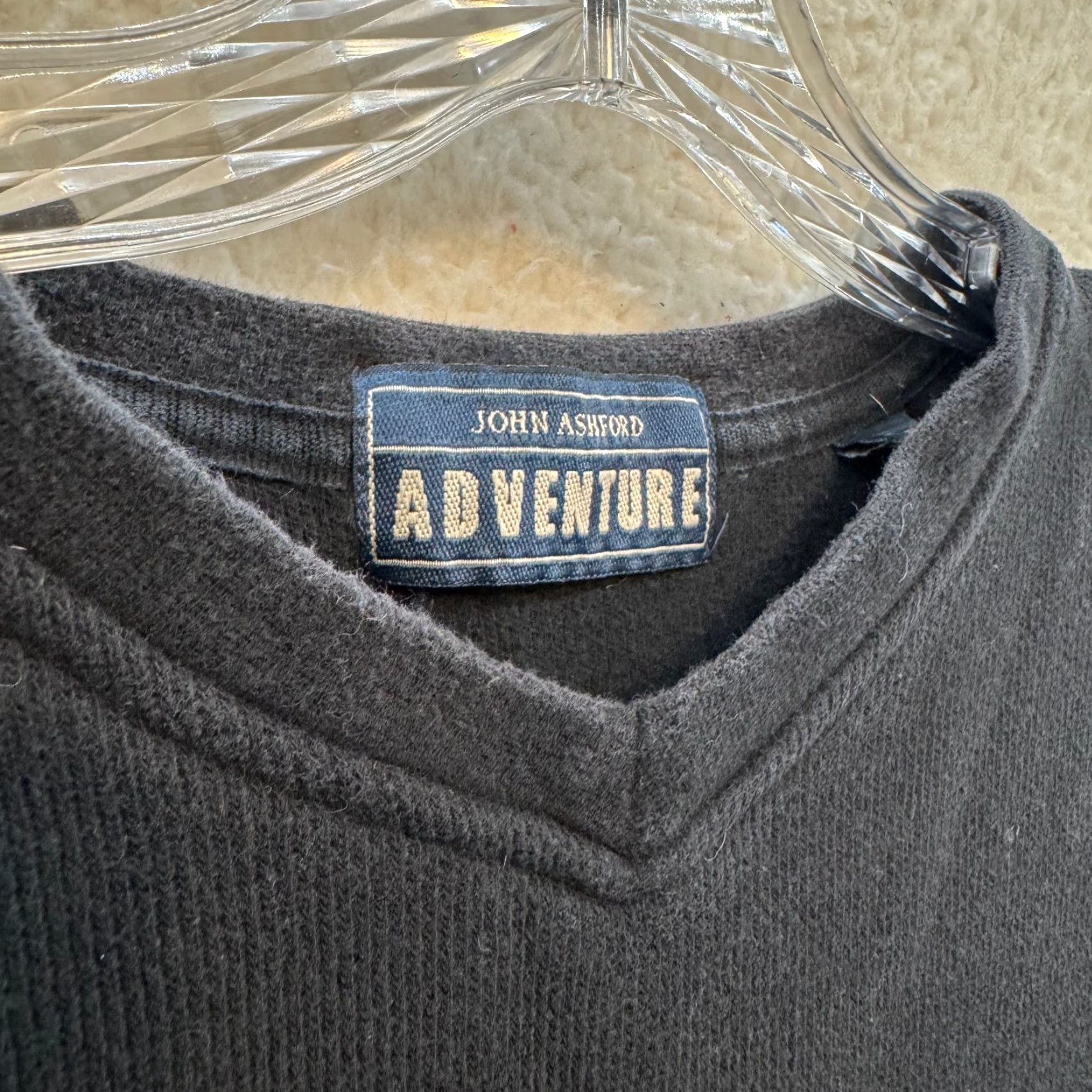 Vintage VINTAGE Y2K Skater Sweater Grey Striped 100% Cotton Large Mens Grunge Streetwear Size US L / EU 52-54 / 3 - 4 Thumbnail