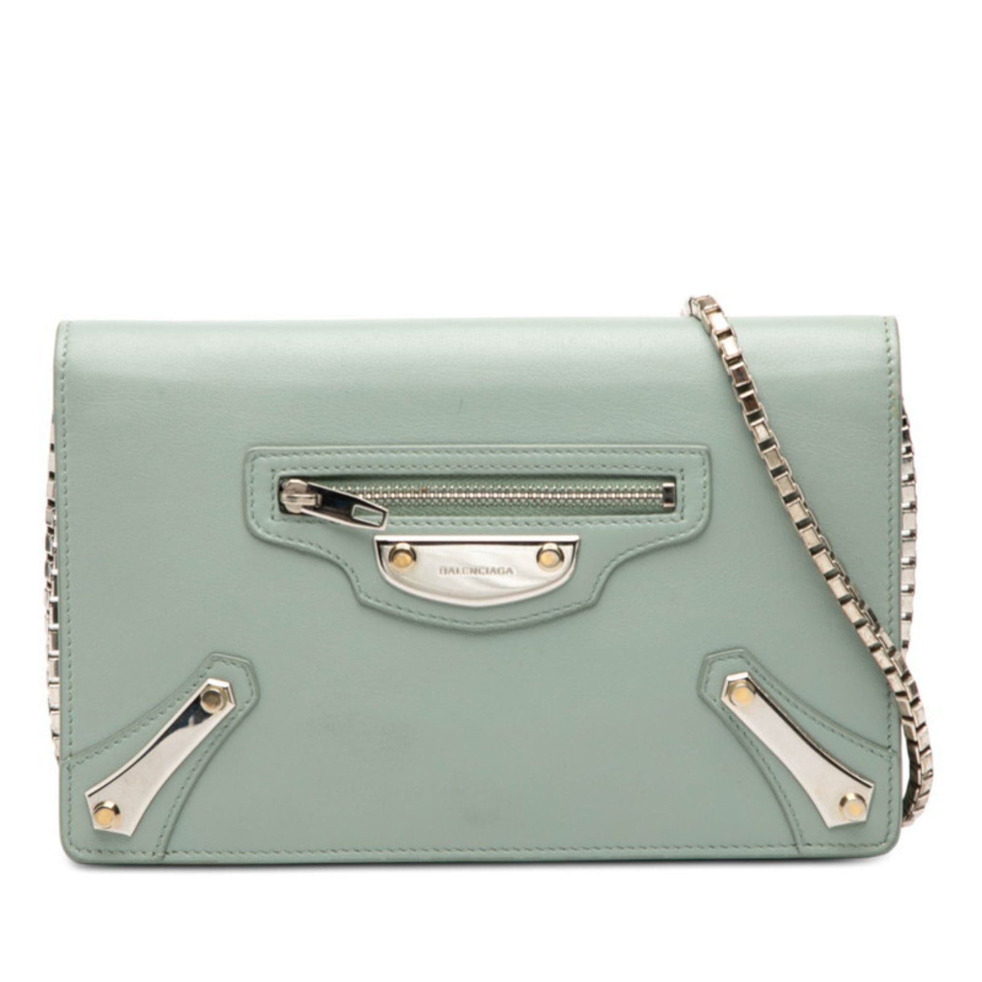 Balenciaga Balenciaga Chain Shoulder Bag/Wallet 420837 Blue Leather Women's BALENCIAGA Size ONE SIZE - 1 Thumbnail