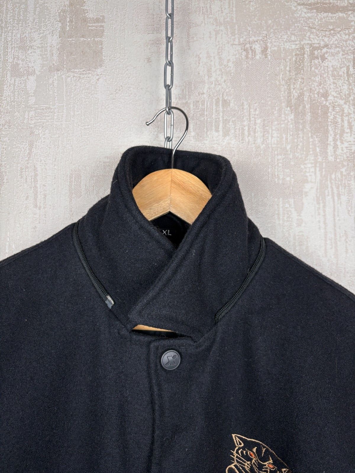 Vintage Vintage Black Panther College Bomber Jacket Wool Blend Size US XL / EU 56 / 4 - 10 Thumbnail