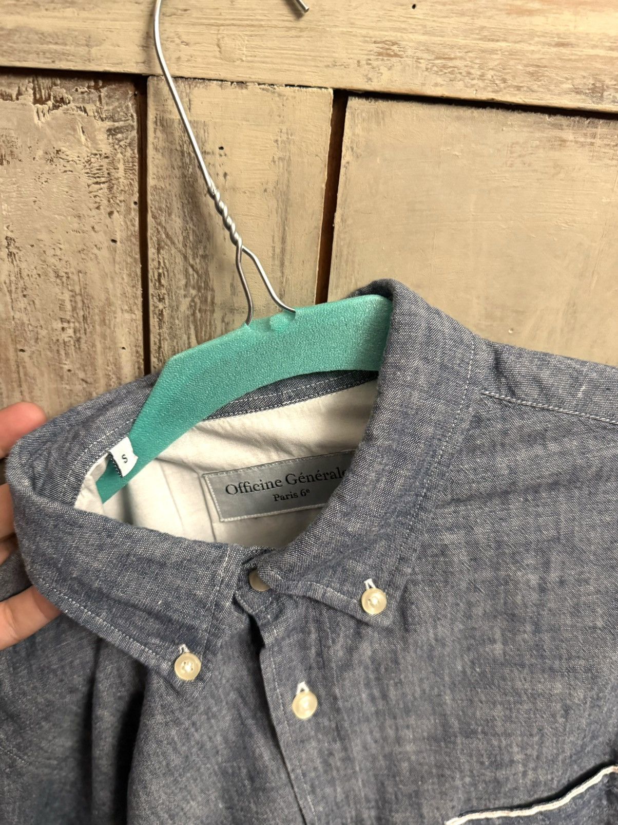 Officine Generale officine générale blue textured shirt S new Size US S / EU 44-46 / 1 - 3 Thumbnail