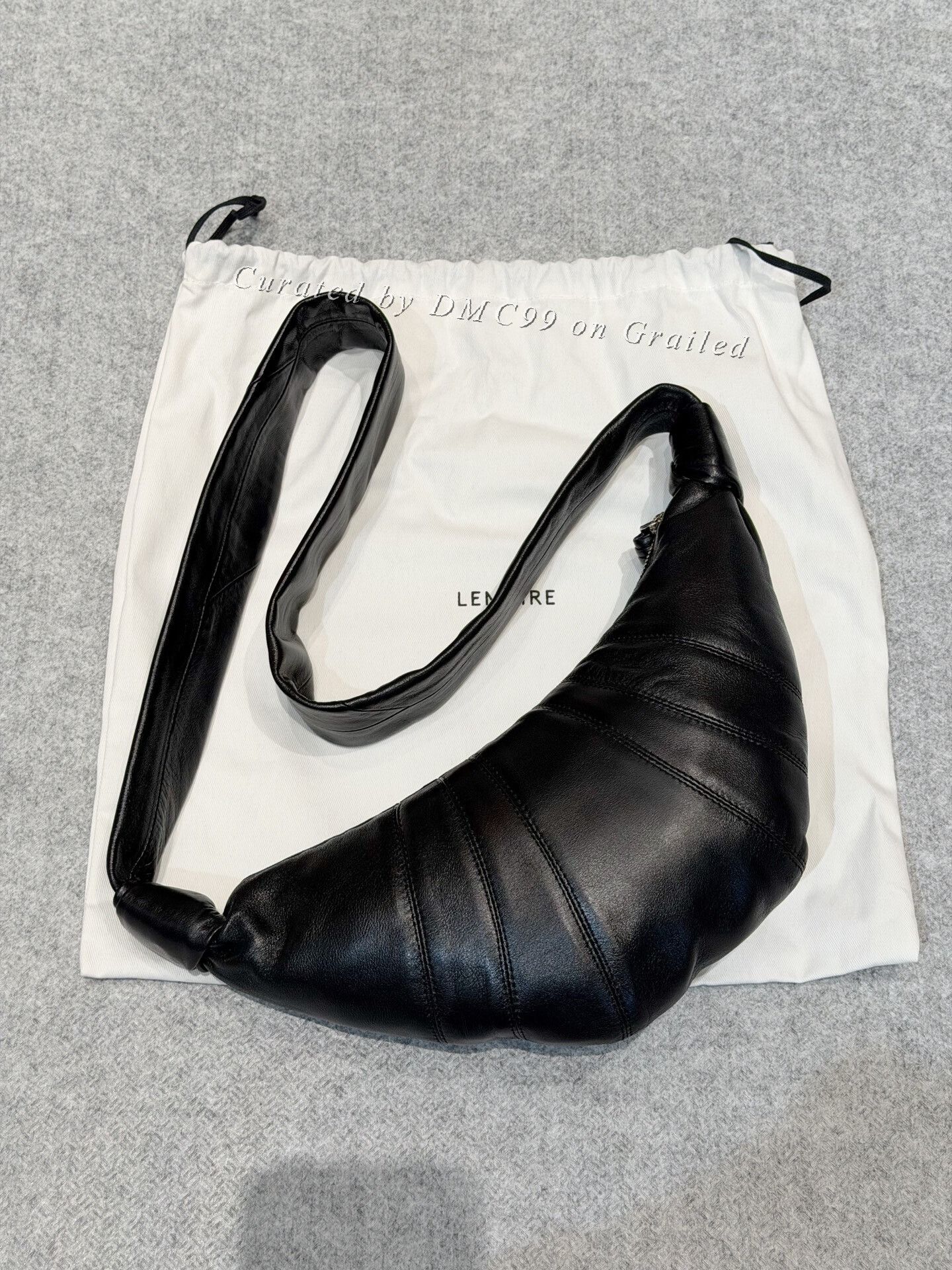 Lemaire Lemaire Small Black Leather Croissant Bag Size ONE SIZE - 1 Thumbnail