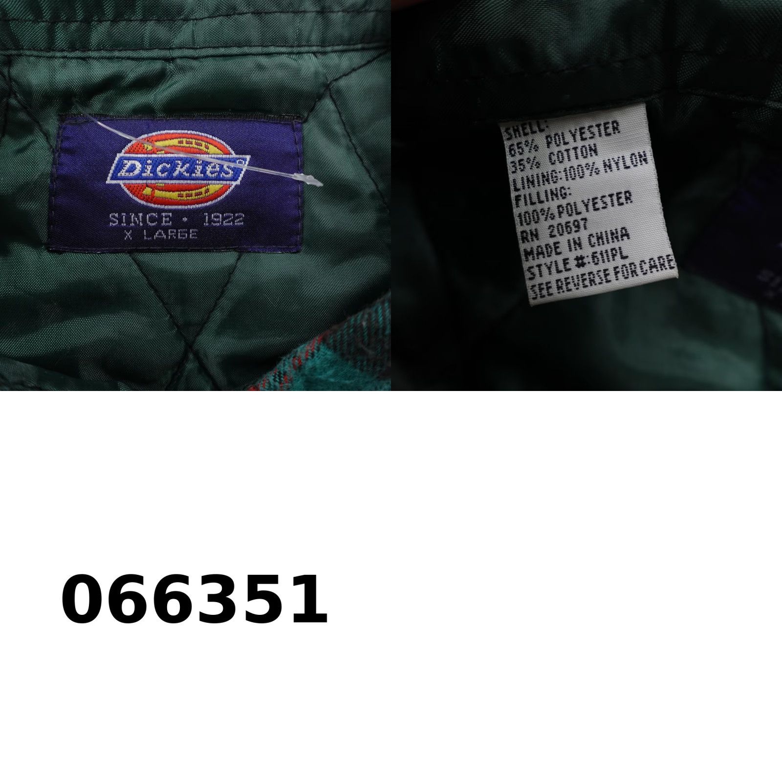 Dickies Vintage Dickies Jacket Men XL Green Plaid Quilted Flannel Button Up Shacket Work Size US XL / EU 56 / 4 - 8 Thumbnail