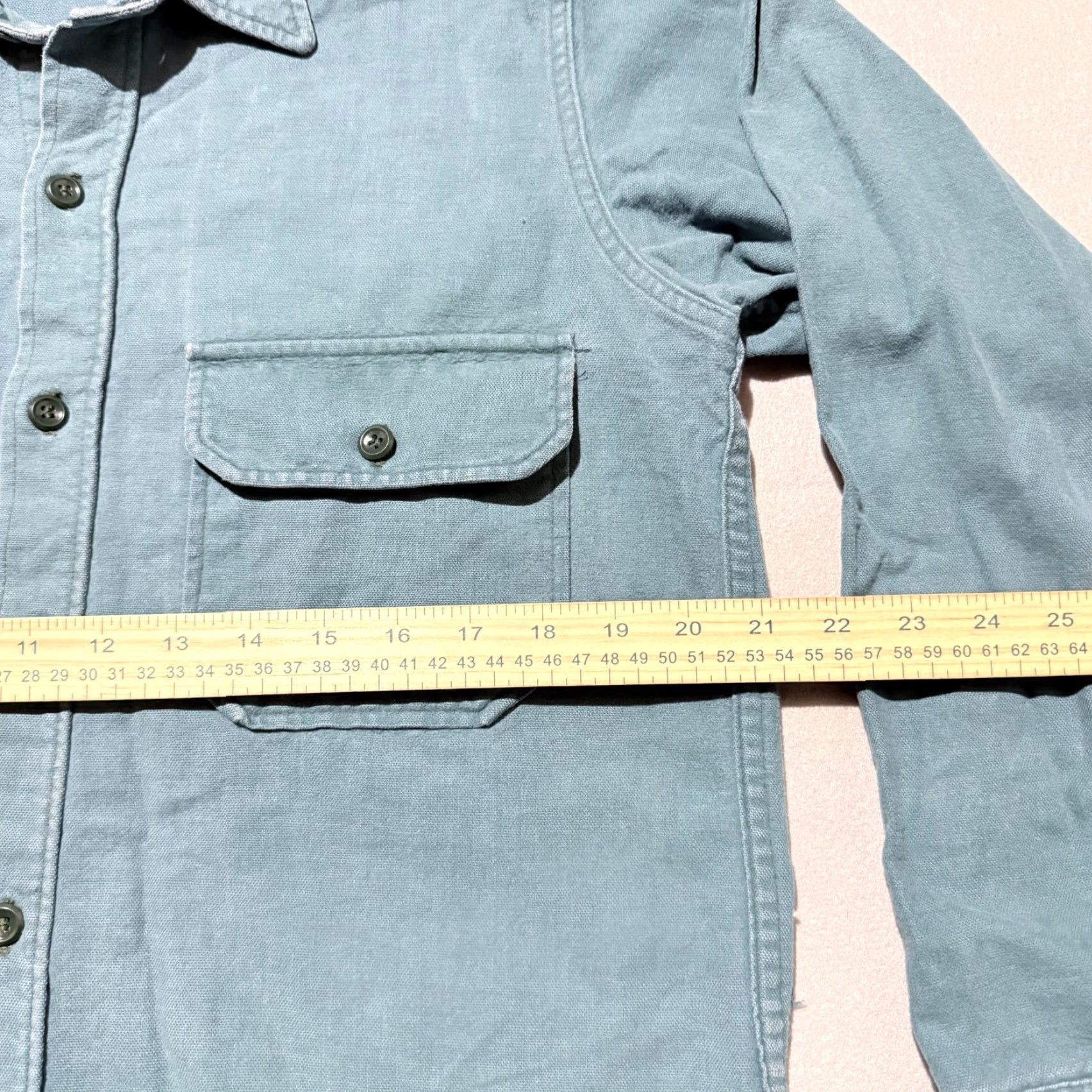 Vintage VINTAGE Woolrich Shirt Men Blue Patch Pockets Long Sleeve Button-Up Large Distressed Size US L / EU 52-54 / 3 - 2 Thumbnail