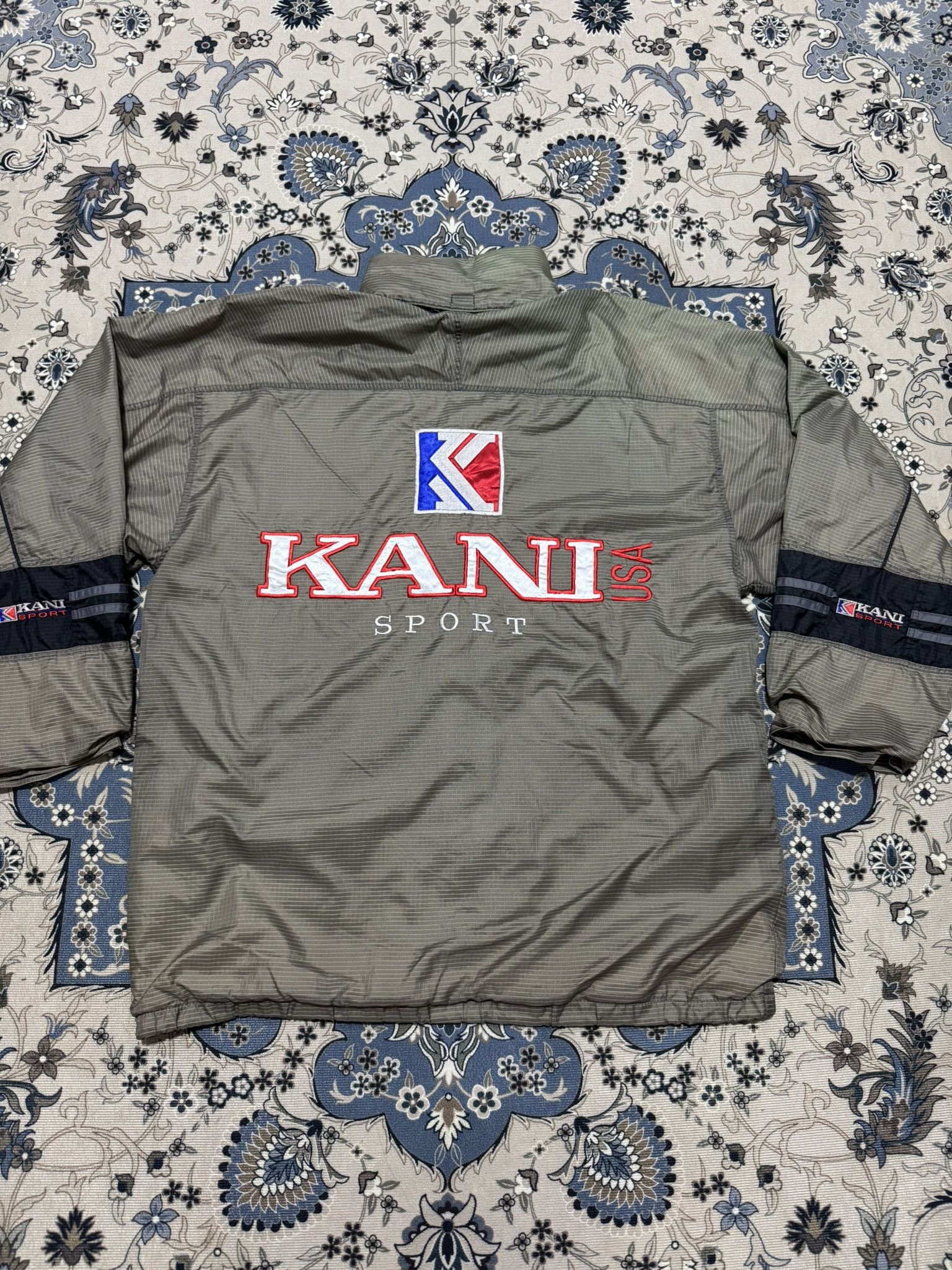 Karl Kani × Stussy × Vintage Vintage 90's Kar Kani Sport Big Logo Hoodie Training Jacket Size US L / EU 52-54 / 3 - 1 Thumbnail