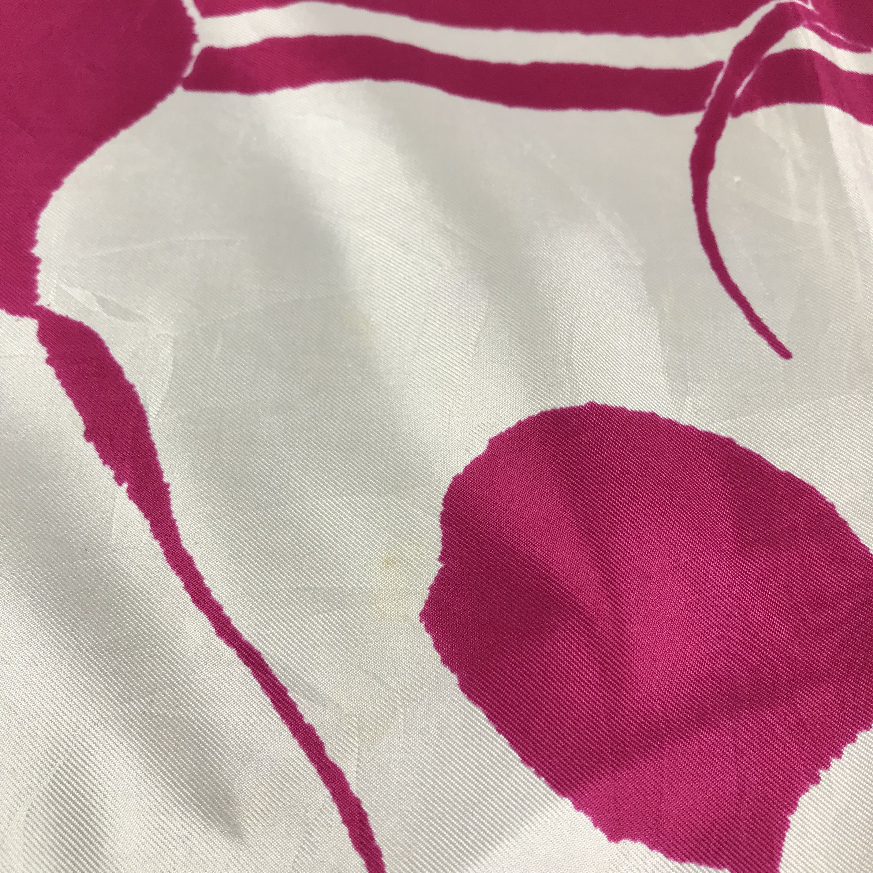 Vintage Vintage Pink Dots Silk Scarf M134 Size ONE SIZE - 7 Thumbnail