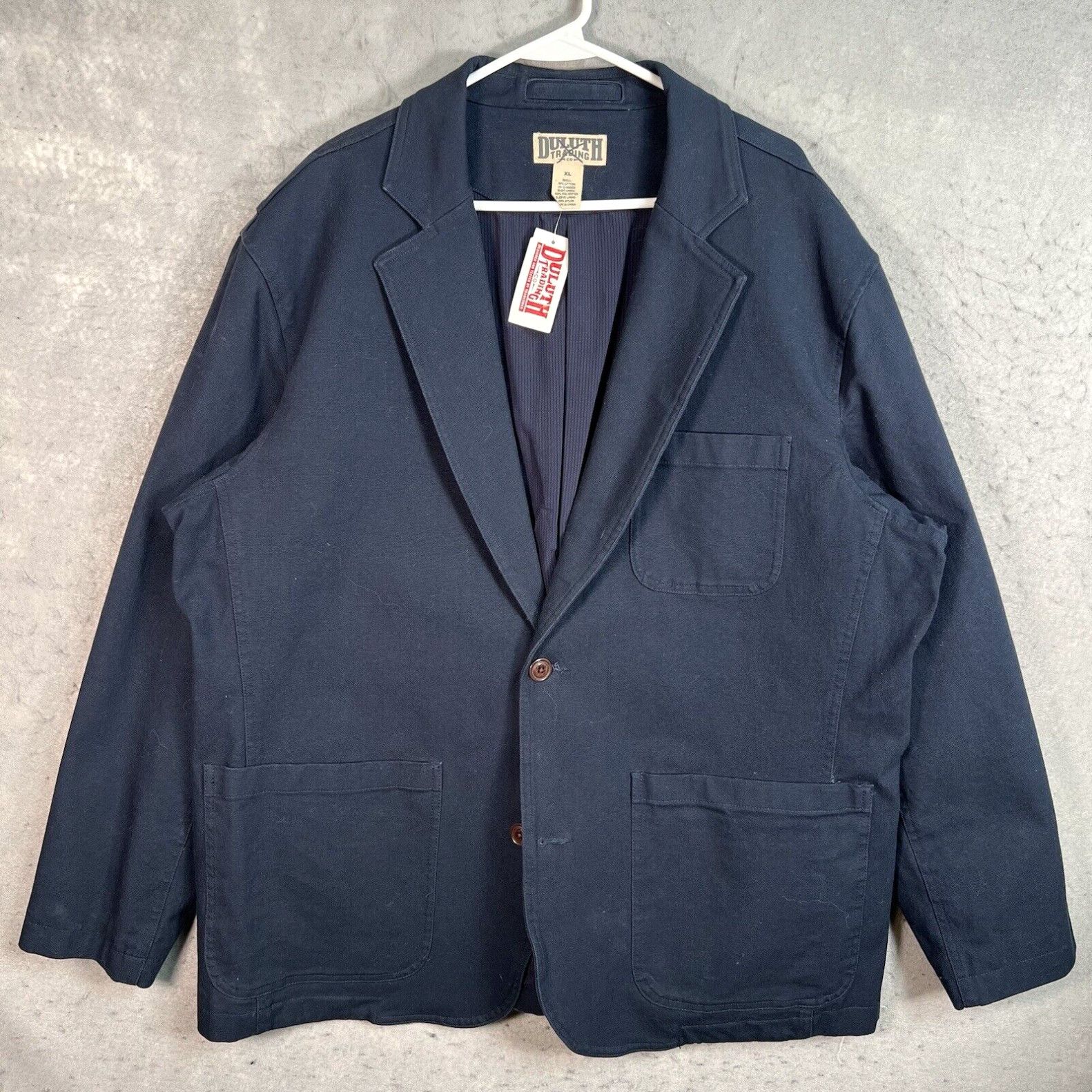 image of Vintage Nwt! Duluth Trading Flex Fire Hose Presentation Jacket Blazer Adult XL Blue in White, Men's