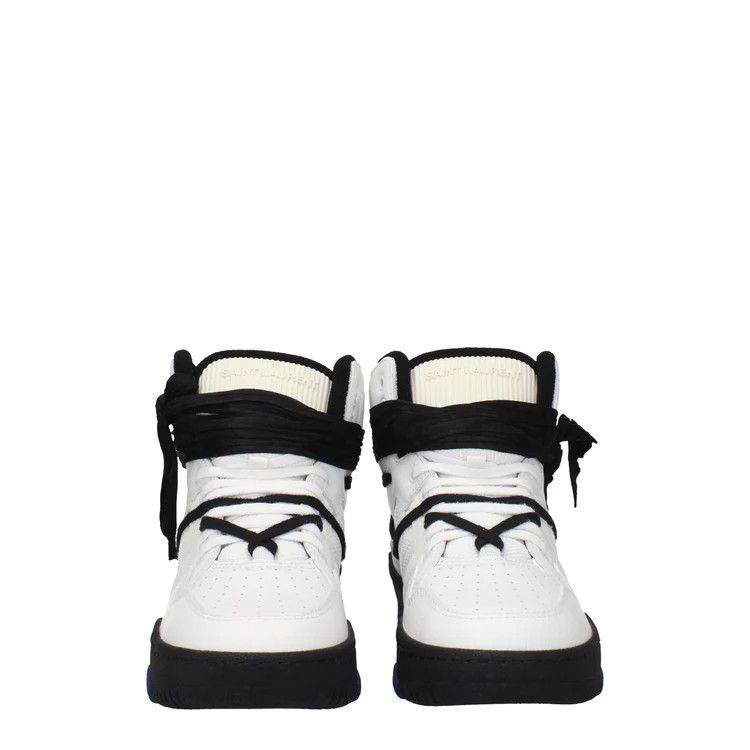 Saint Laurent Paris o1y0325 Logo Hi-Top Sneakers in White/Black Size US 8 / EU 41 - 4 Thumbnail
