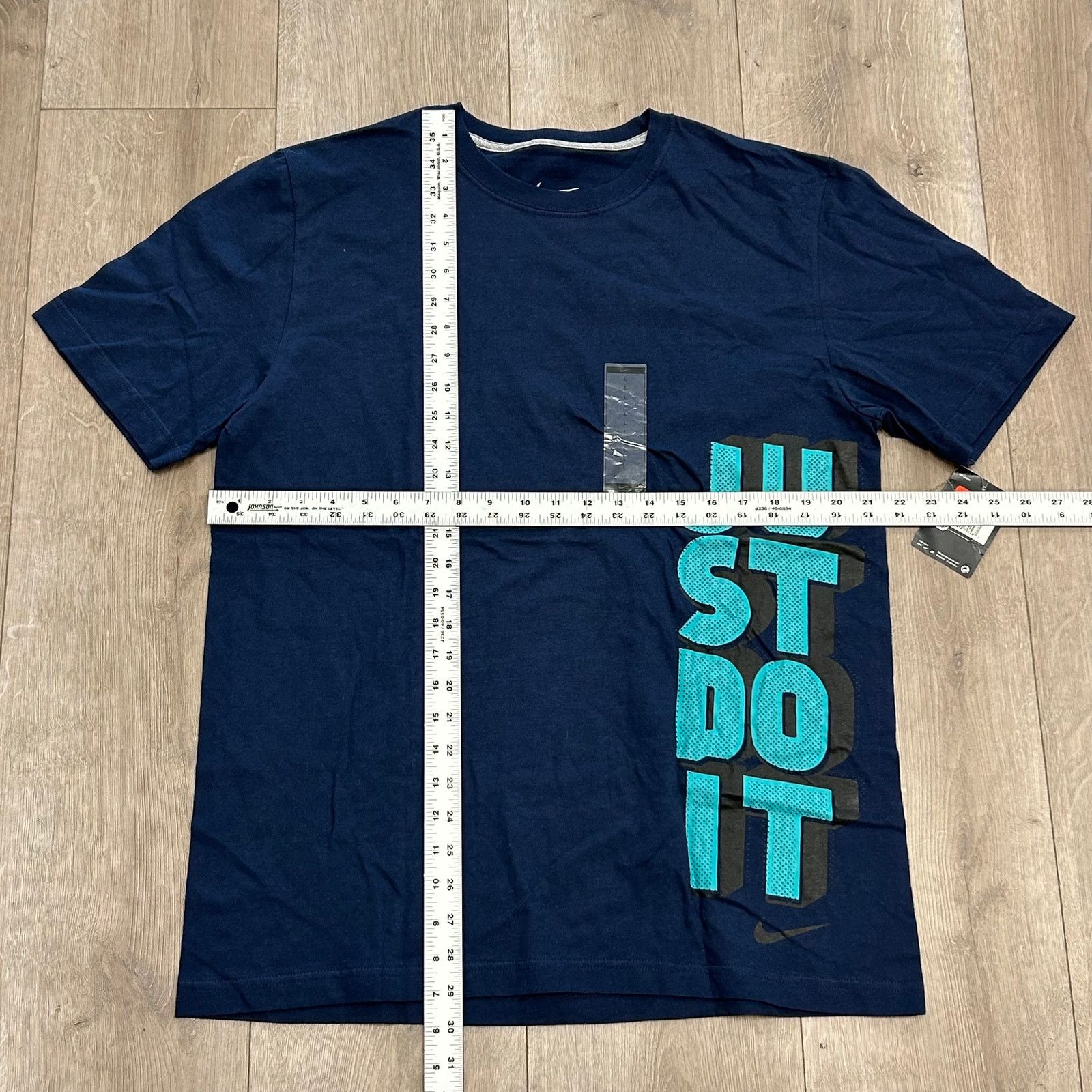 Nike New Nike Just Do It Vertical Logo Teal Navy Tee T Shirt Size US L / EU 52-54 / 3 - 4 Thumbnail
