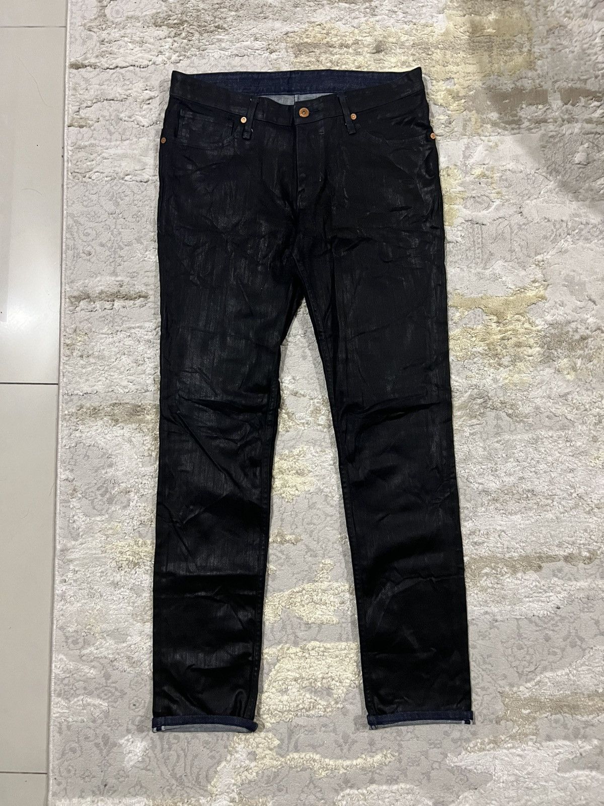 Oni Okayama Denim Dark Blue Indigo Waxed Dior Homme Denim Jeans Size US 32 / EU 48 - 6 Thumbnail