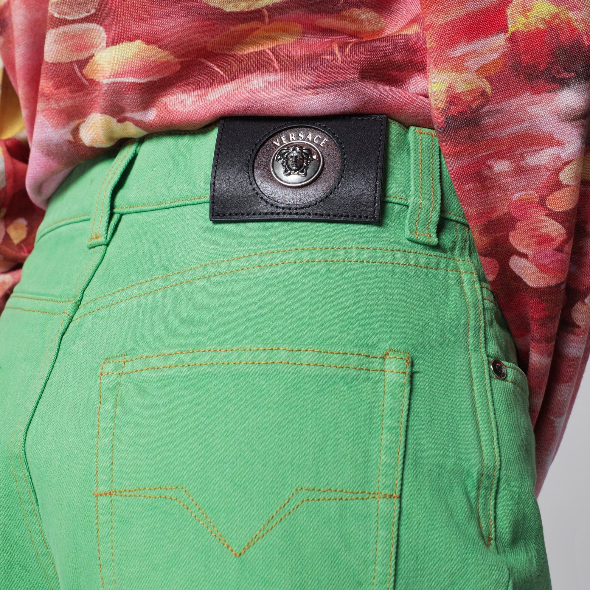 Versace o1d2blof0426 Capri Jeans in Green Size 28" / US 6 / IT 42 - 5 Thumbnail
