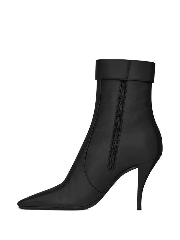 Saint Laurent Paris o1b1hav111224 Jill Booties in Vintage Leather in Black Size US 7.5 / IT 37.5 - 3 Thumbnail