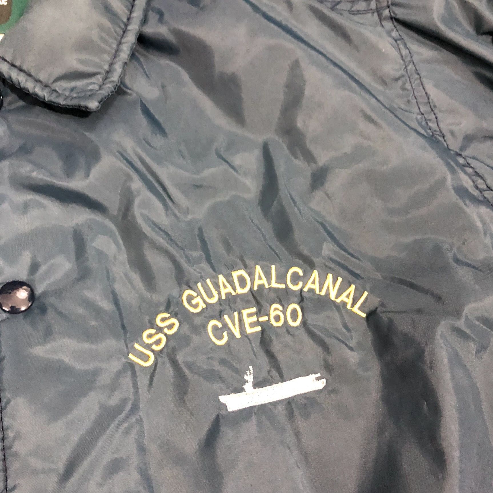 Dunbrooke VINTAGE USS Guadalcanal Mens Jacket Blue Medium CVE-60 Navy Military USA Made Jacket Size US M / EU 48-50 / 2 - 2 Thumbnail