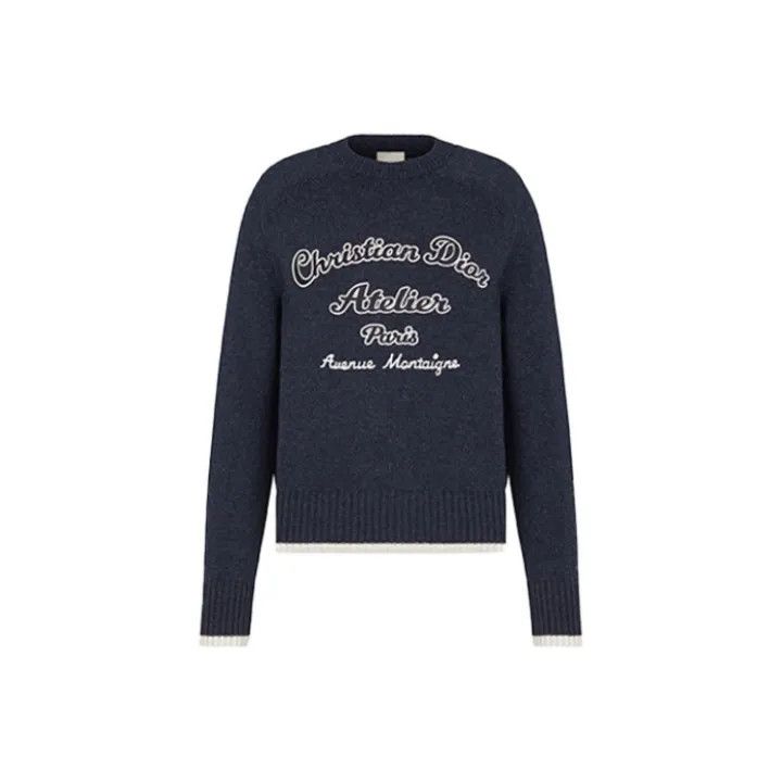 Dior Dior Embroidered Logo Wool Sweater for Men 0079 Size US L / EU 52-54 / 3 - 1 Thumbnail