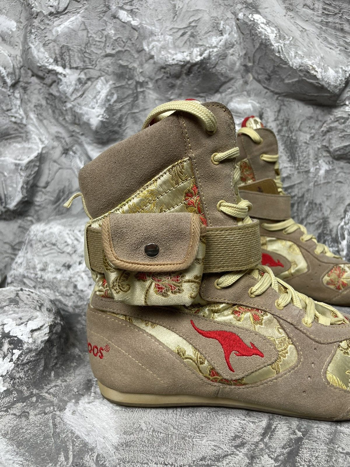 Japanese Brand × Vintage 2000s Y2K Punk Pocket Rare High Shoes Chinese Satin Pattern Size US 8 / IT 38 - 5 Thumbnail