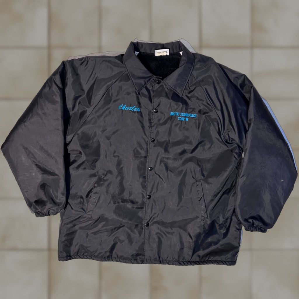 Vintage VINTAGE Hartwell Jacket Bomber 2XL USA Black Lined Nylon Fleece Button Front Military/Artic Stagecoach Alaska Tour Men Size US XXL / EU 58 / 5 - 1 Thumbnail