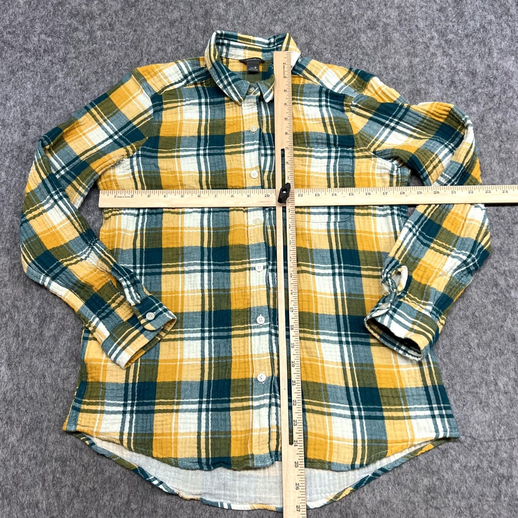Eddie Bauer Eddie Bauer Shirt Womens M Yellow Plaid Button Long Sleeve Top Casual Outdoor Size M / US 6-8 / IT 42-44 - 4 Thumbnail