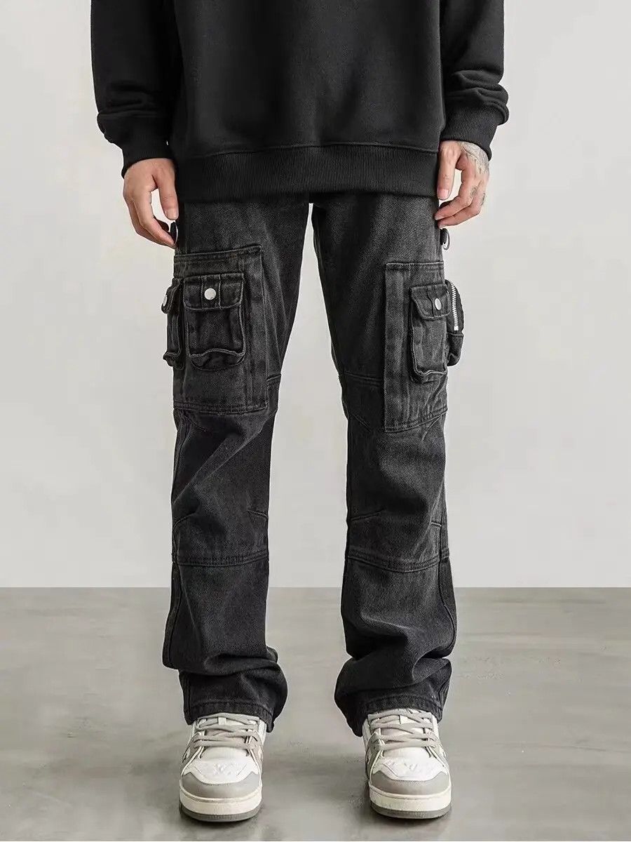 Japanese Brand × Jean High street multi-pocket workwear micro-flared jeans Size US 30 / EU 46 - 1 Thumbnail