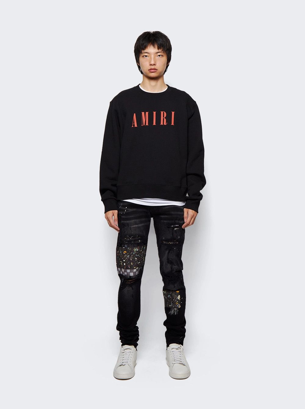 Amiri o1gr1nt0426 Artpatch Paint/Checker Jeans in Aged Black Size US 32 / EU 48 - 2 Thumbnail