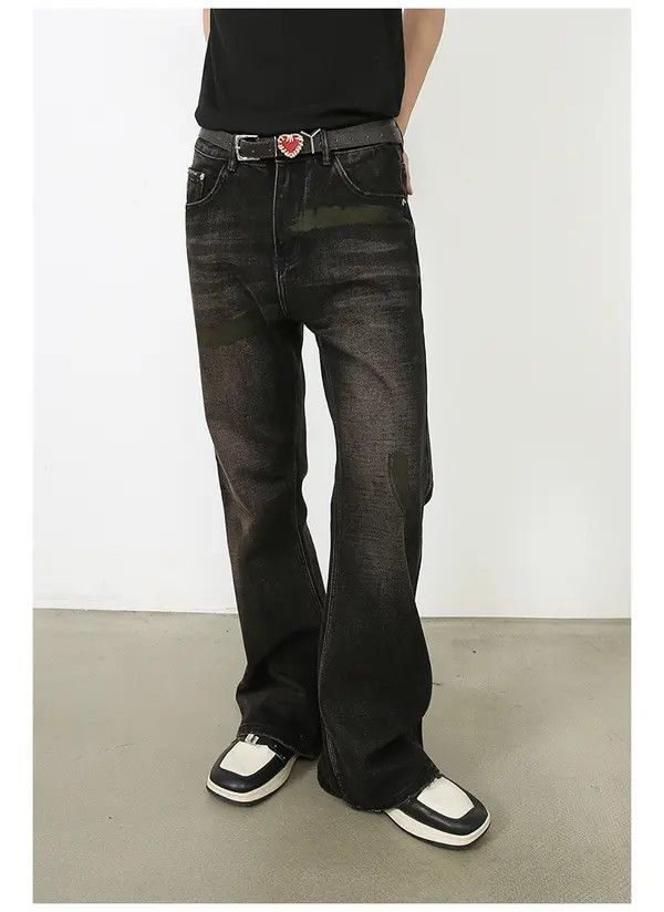 Japanese Brand Vintage wide-leg washed distressed loose flared jeans Size US 32 / EU 48 - 3 Thumbnail