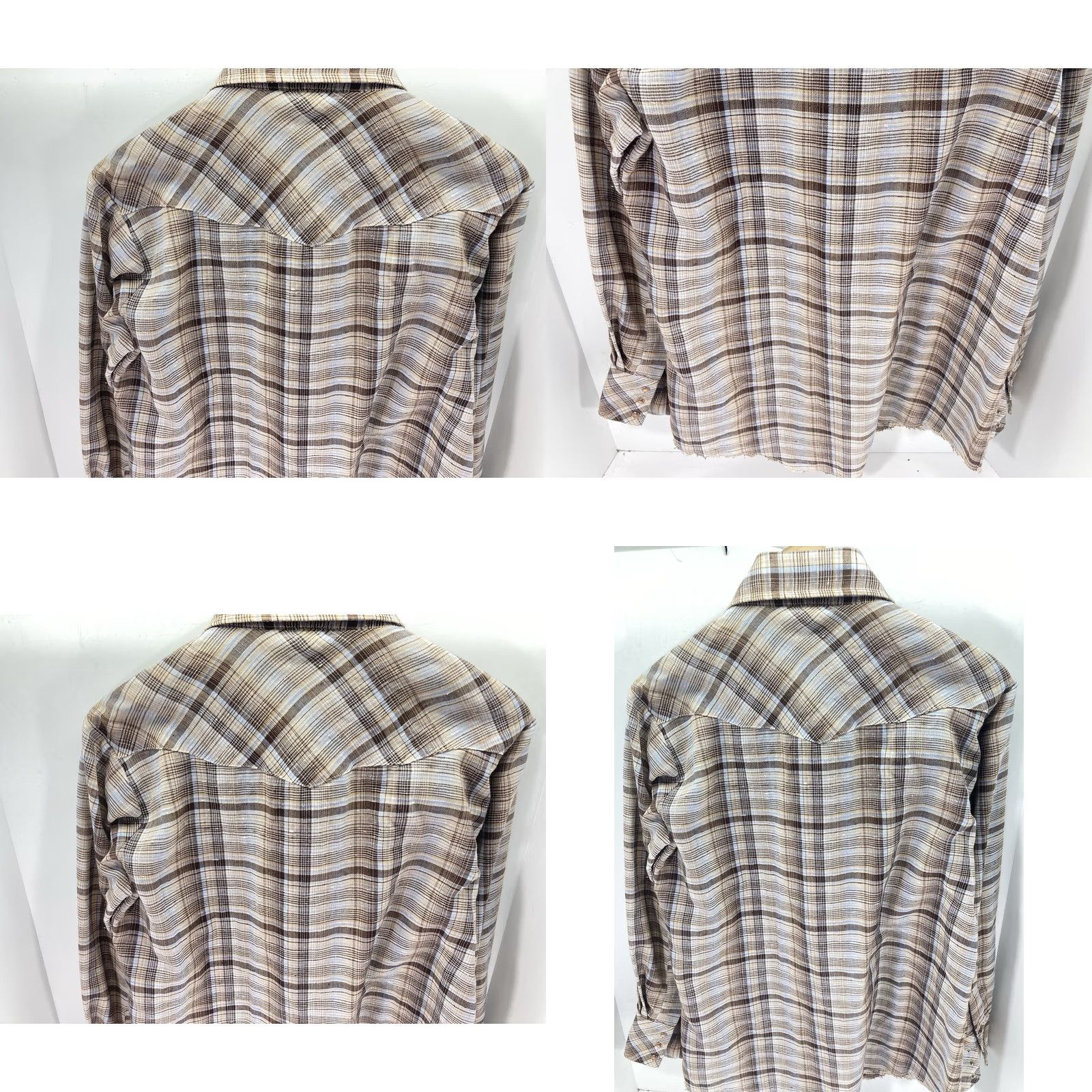 Vintage VINTAGE Dan Rivers Pearl Snap Shirt Men Medium 15.5/32 Brown Plaid Long Sleeve Shirt Mens VTG Size US M / EU 48-50 / 2 - 8 Thumbnail