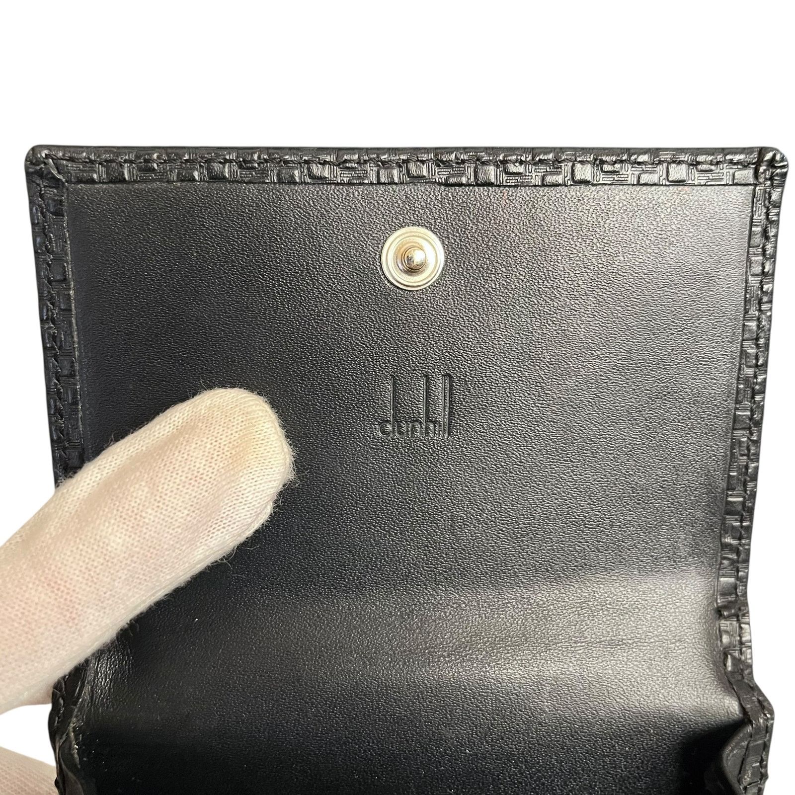 Alfred Dunhill Dunhill Micro D-Eight Black Leather Card Holder Coin Case Size ONE SIZE - 4 Thumbnail