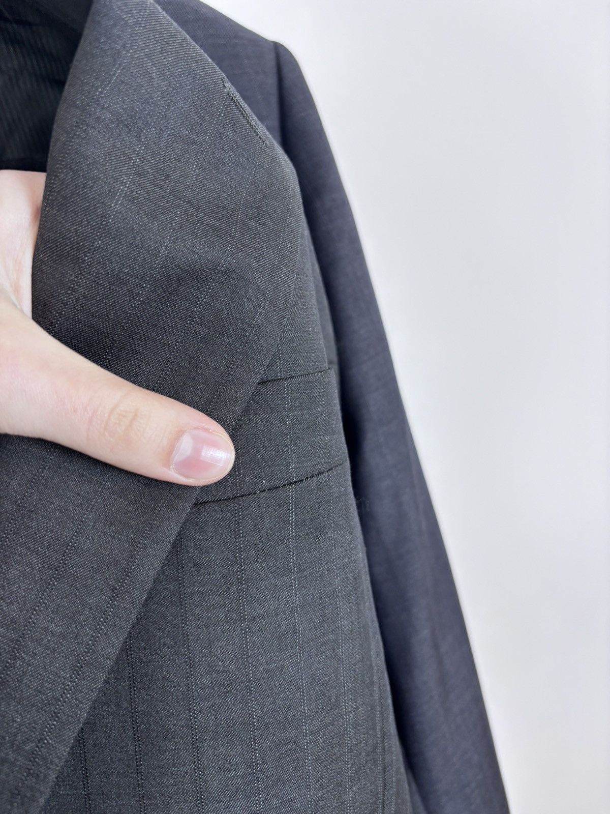 Corneliani Corneliani Men’s Vintage Grey Striped Wool Blazer Jacket Size 42R - 14 Thumbnail