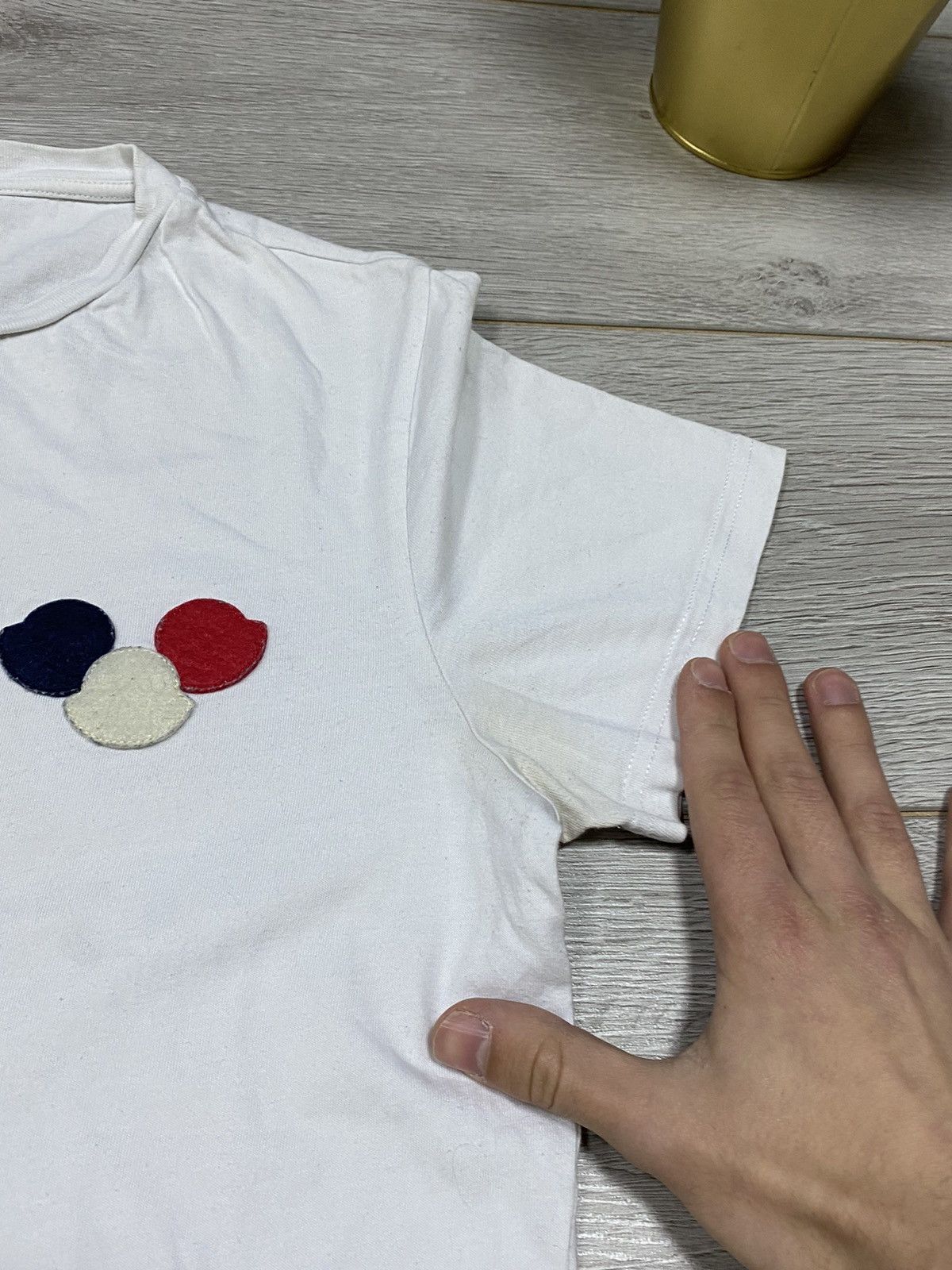 Moncler Moncler Maglia t-shirt 3 logo blue white red Size US S / EU 44-46 / 1 - 9 Thumbnail