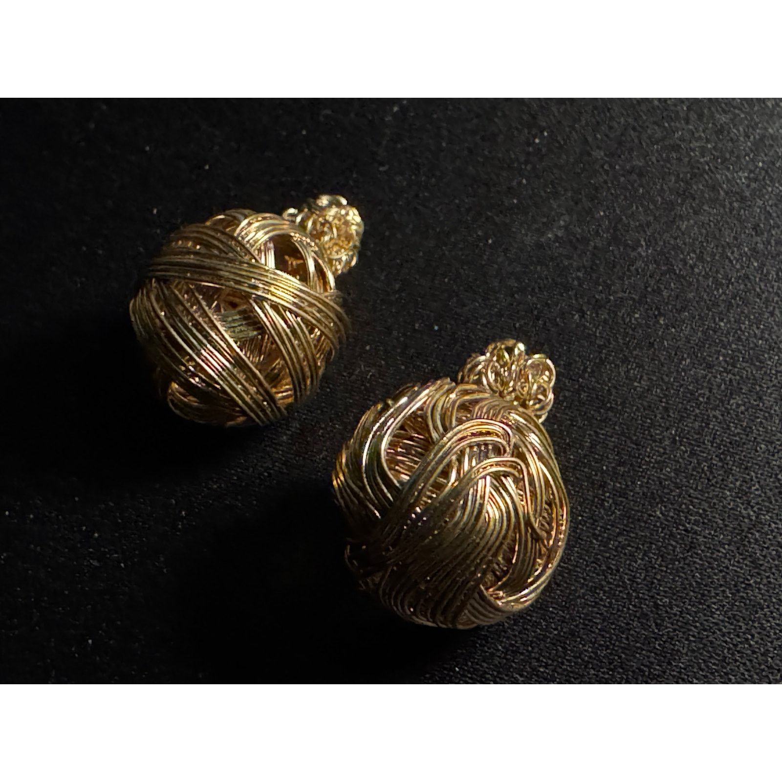 Other Vintage Gold tone Artisan Made Double Sided Post Earrings Size ONE SIZE - 4 Thumbnail