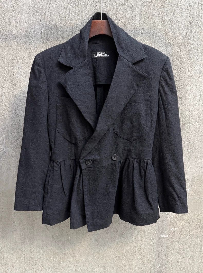 Issey Miyake Issey Miyake Black cotton-linen blended jacket Size M / US 6-8 / IT 42-44 - 1 Thumbnail