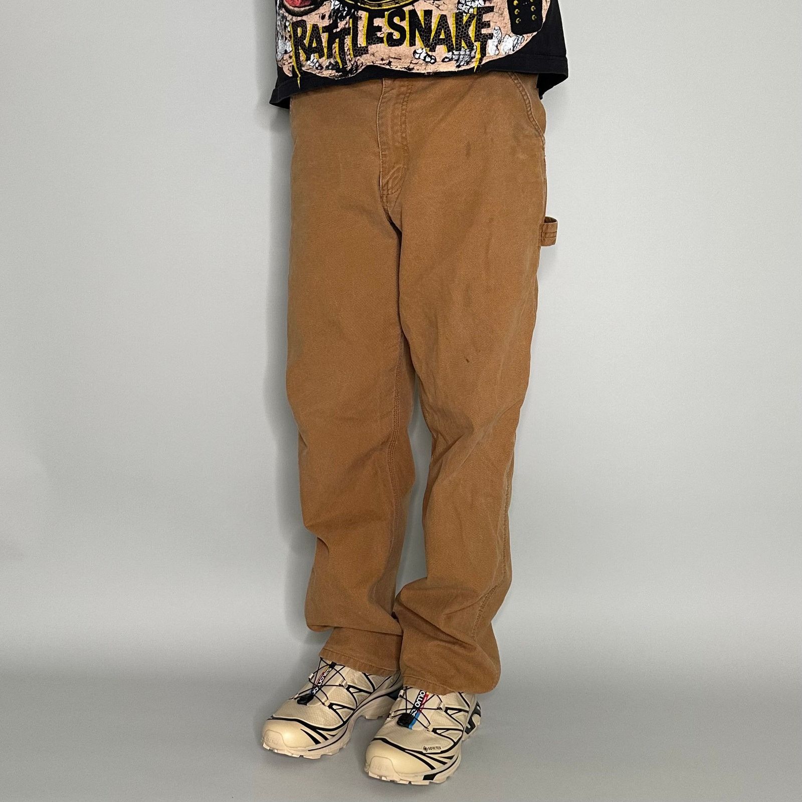 Carhartt × Carhartt Wip Vintage 90s Carhartt Carpenter Pants 36x32 Relaxed Fit Tan Size US 36 / EU 52 - 2 Thumbnail