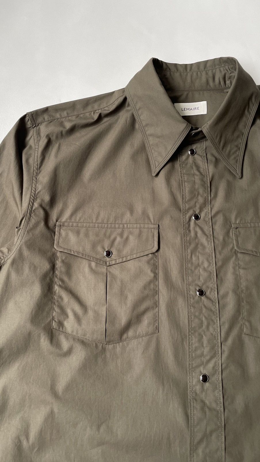 Lemaire S/S 24 ‘Espresso’ Cotton Western Shirt Size US L / EU 52-54 / 3 - 5 Thumbnail
