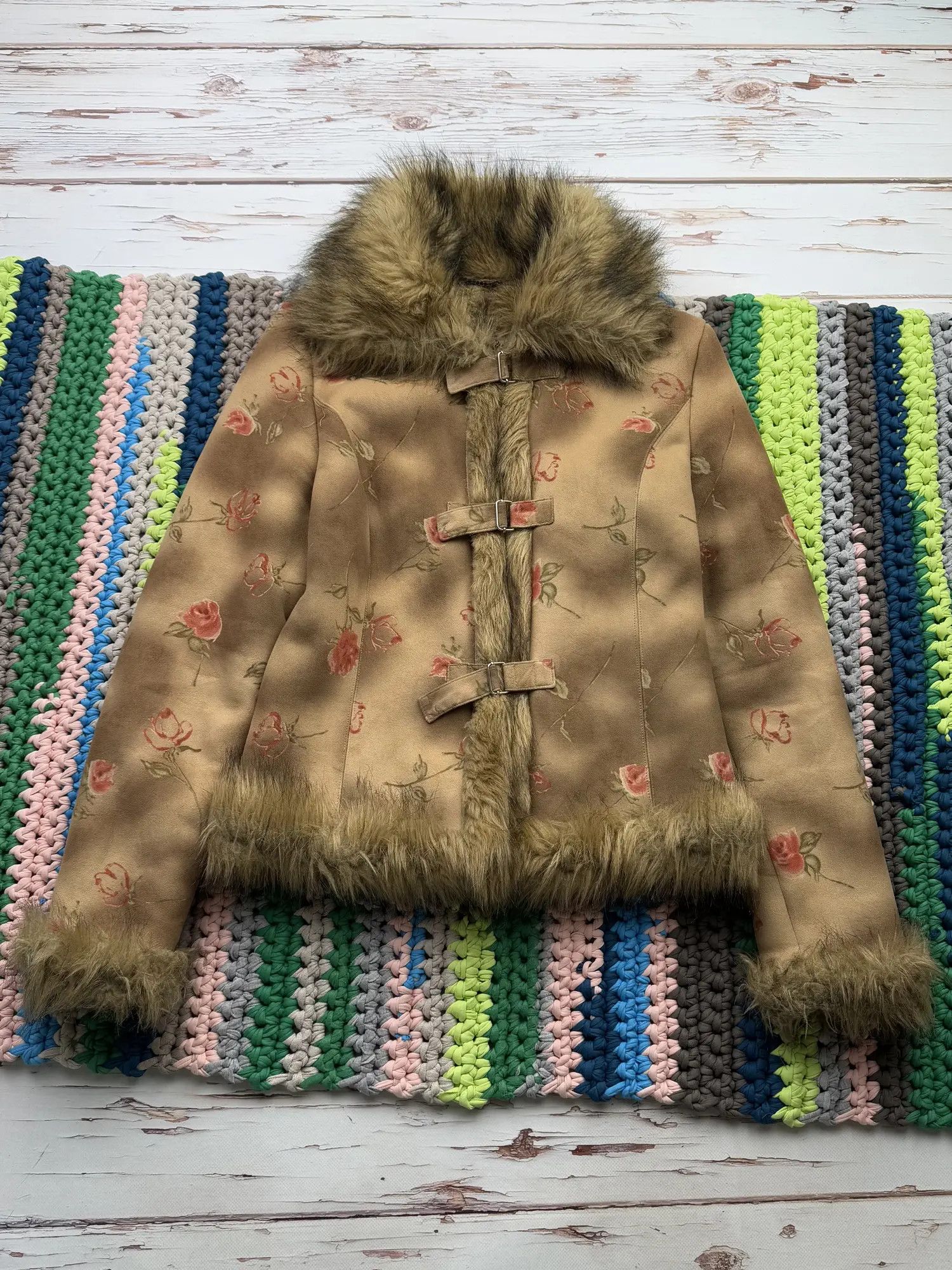 Japanese Brand Vintage Faux Sheepskin Coat (ET1)(D15) Size M / US 6-8 / IT 42-44 - 1 Thumbnail