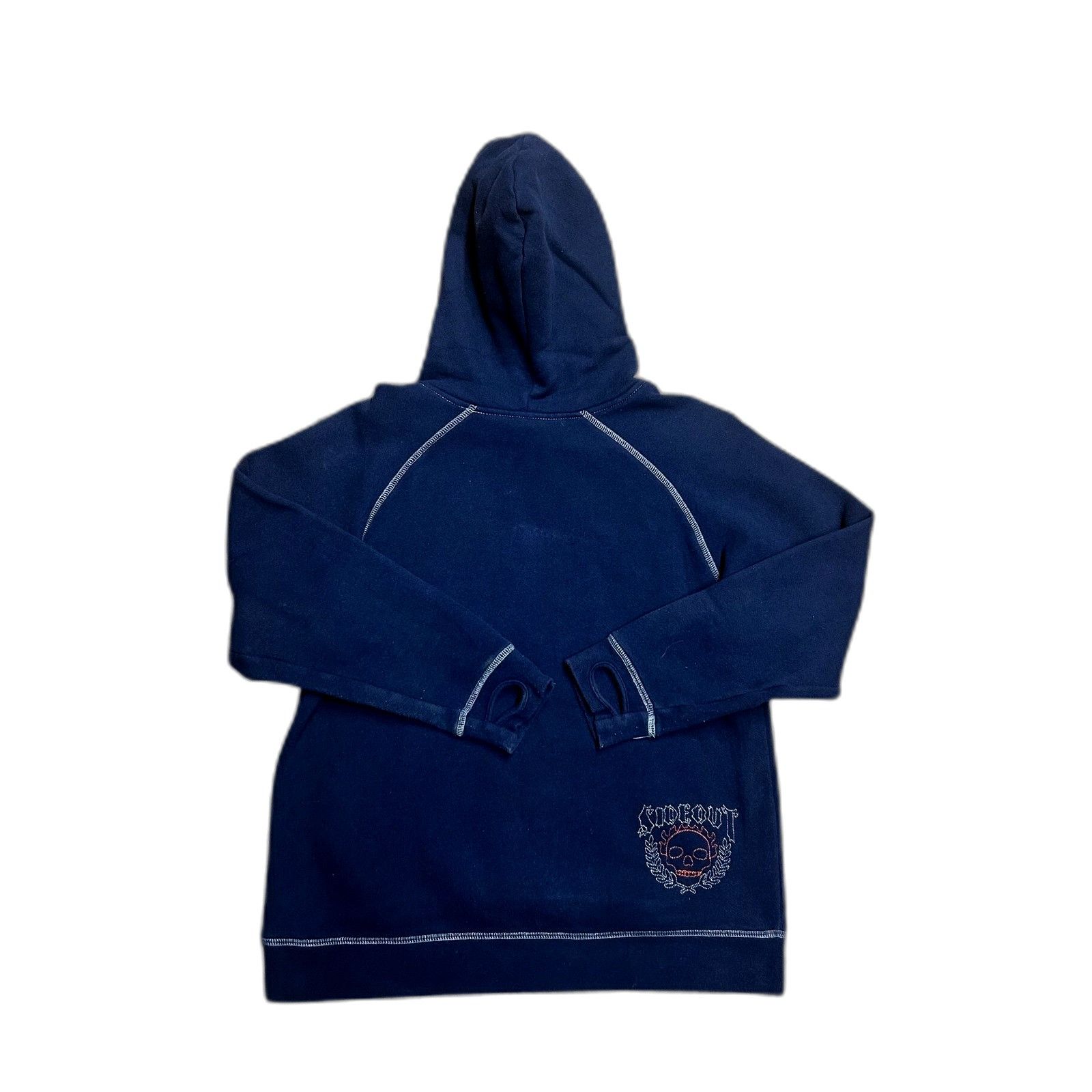 Vintage Vintage Y2K Streetwear Flaming Skull Sideout Hoodie Blue Sma Size US S / EU 44-46 / 1 - 5 Thumbnail