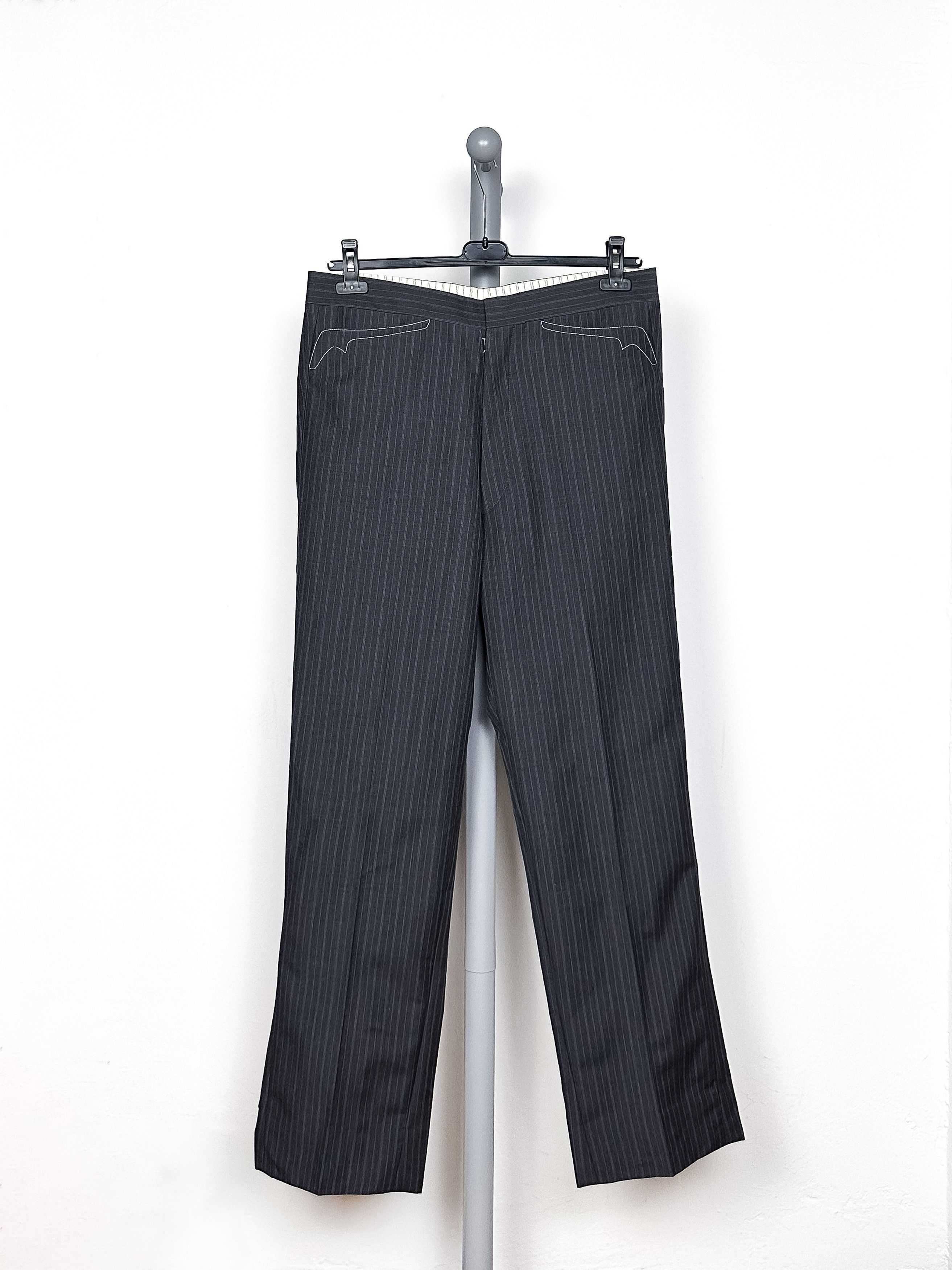 image of Maison Margiela Tailored Pinstripe Trousers in Grey, Men's (Size 36)