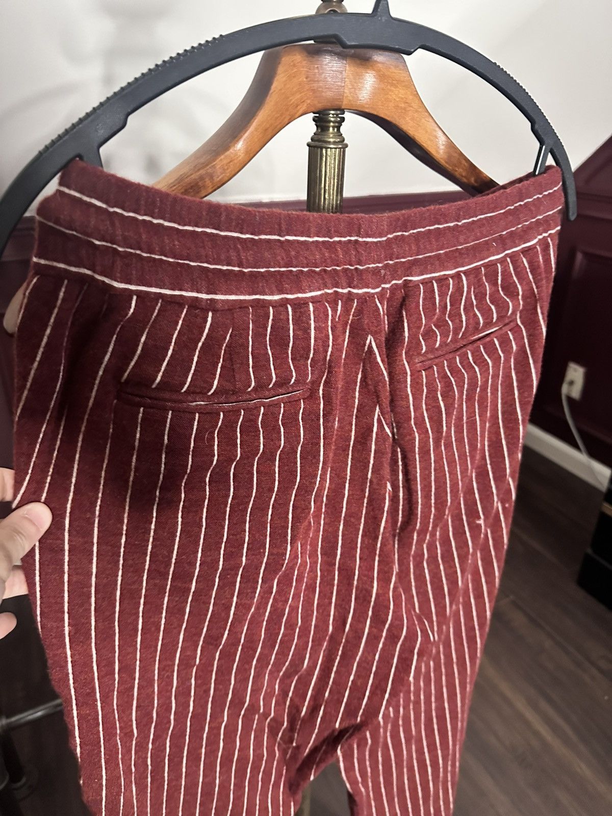 Pyer Moss RUNWAY striped wool mohair knit cropped sweatpants Size US 30 / EU 46 - 8 Thumbnail