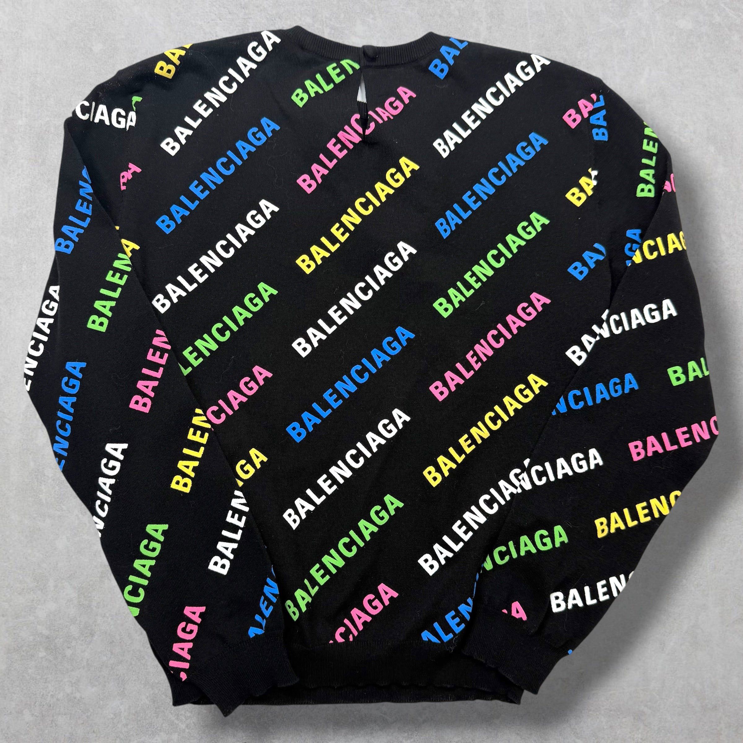 Balenciaga Balenciaga Women's Multicolor Logo Cropped Sweater S Size S / US 4 / IT 40 - 3 Thumbnail