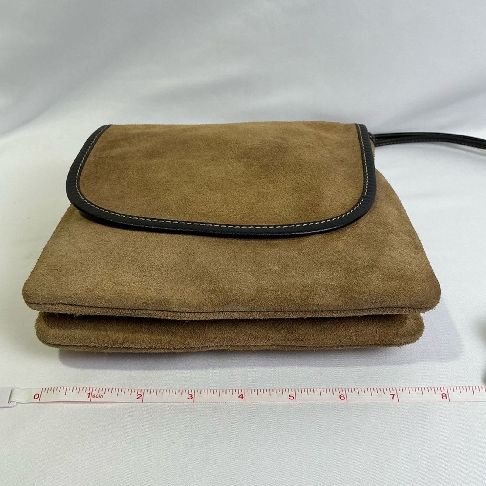 Vintage Loewe Tan Suede Shoulder Crossbody Bag Purse Anagram
