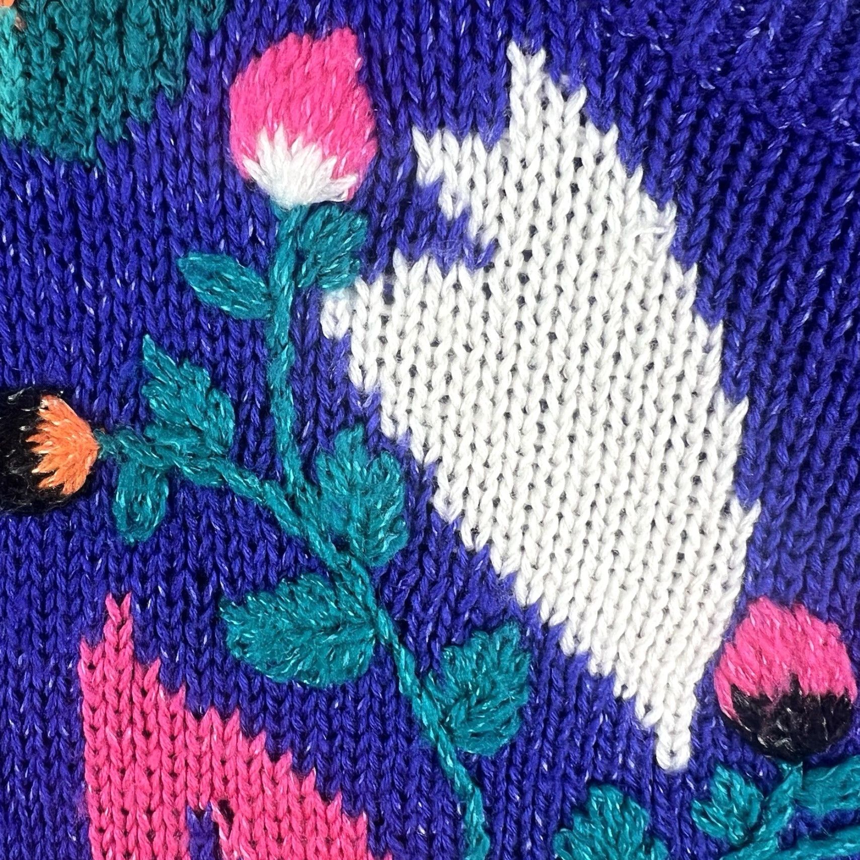 Vintage VINTAGE Smith Short Sleeve Floral Sweater Women’s Size S Purple Knit 90s Flower Casual Winter Size S / US 4 / IT 40 - 3 Thumbnail