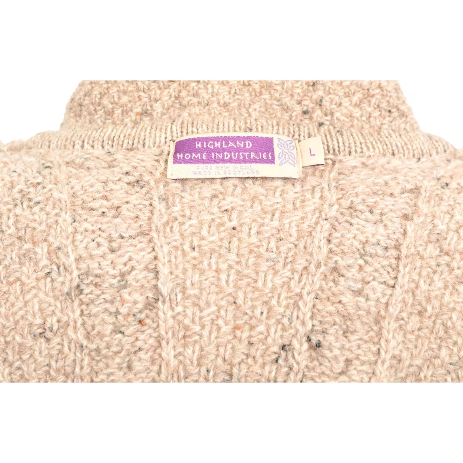 Industrie DDP Highland Home Industries Pure New Wool Knit Cardigan Sweater M324 Size L Beige Womens Wool Cardigan M324 L Beige Size L / US 10 / IT 46 - 4 Thumbnail