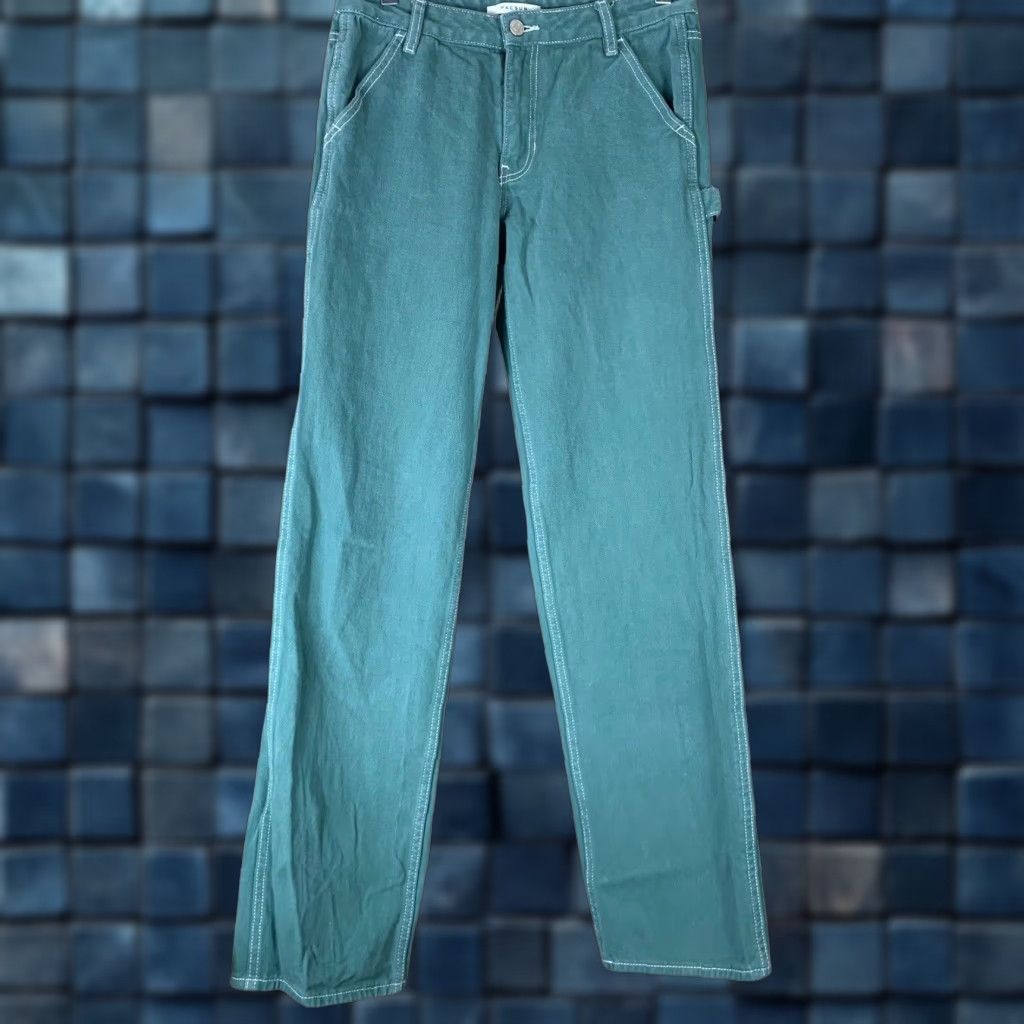 Pacsun Women's Carpenter Pants Size 26 Low Rise Blue Denim Pockets 90s