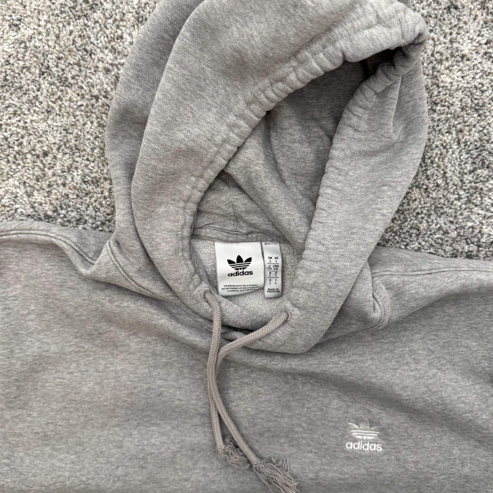 Adidas Adidas Hoodie Mens Large Gray Trefoil Pullover Kangaroo Pocket IM4525 Size US L / EU 52-54 / 3 - 5 Thumbnail