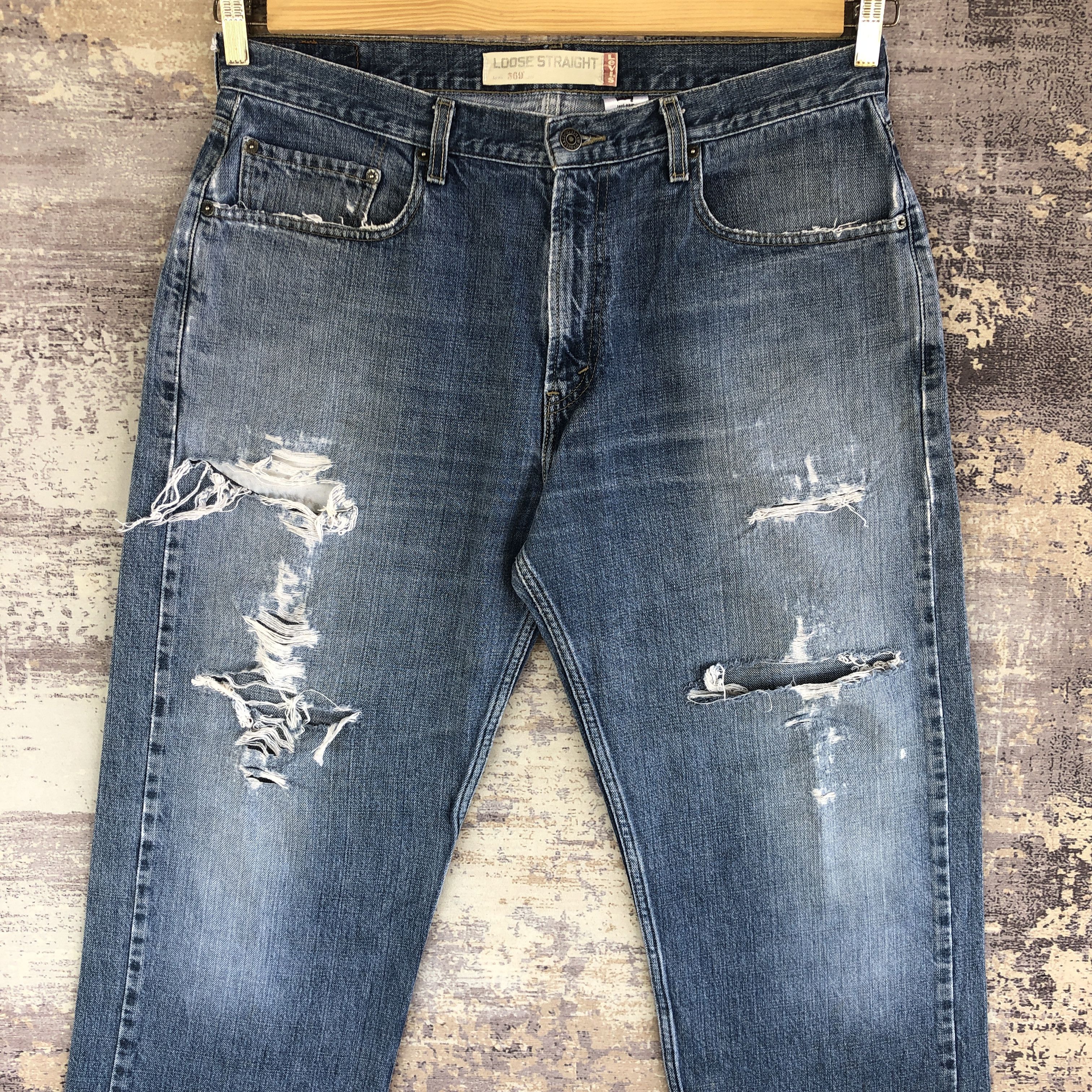 Levi's Vintage Levis 569 Faded Baggy Jeans Levi's Distressed Denim Size US 36 / EU 52 - 3 Thumbnail