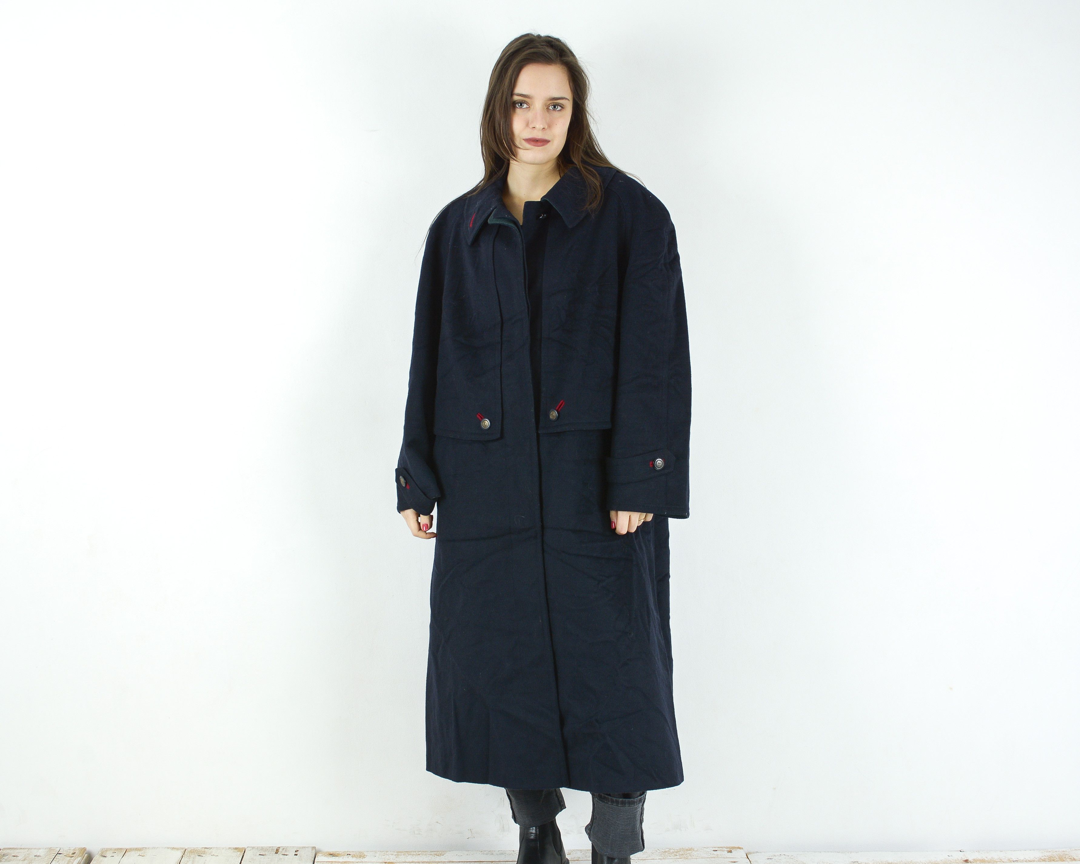 Vintage Original Aquila Alpacca Loden Alpaca Wool Coat Button Up