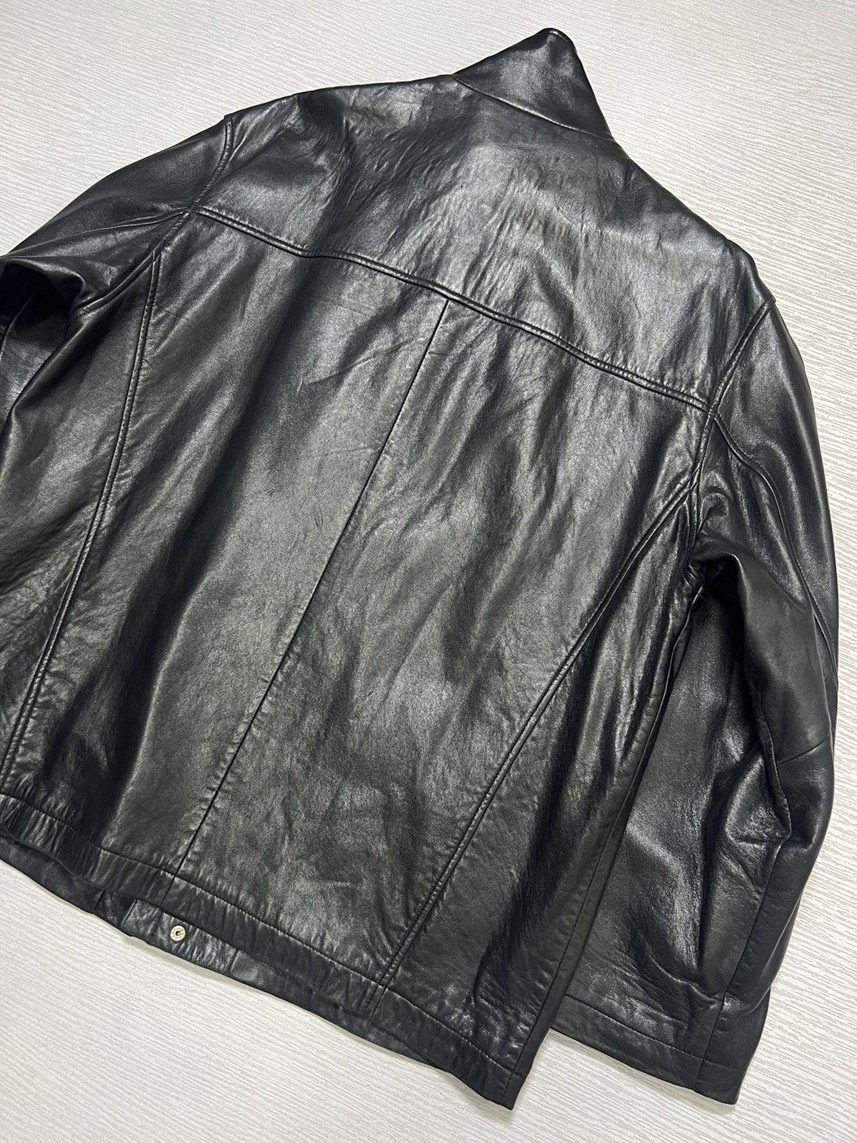Balenciaga Balenciaga - Vintage - 1997 - Full Zip Leather Half Coat Size US XL / EU 56 / 4 - 14 Thumbnail