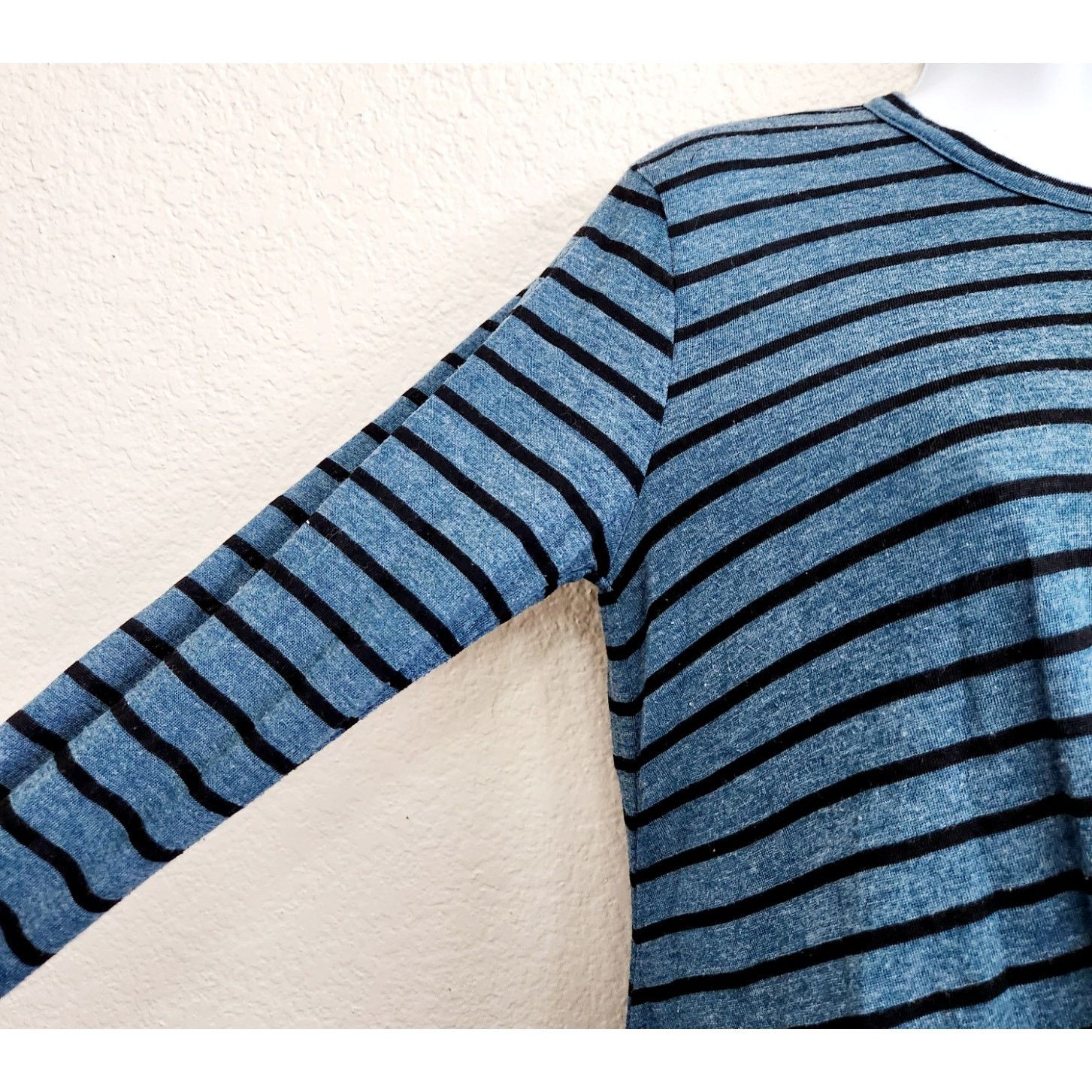 Other Stateside Blue Black Striped Twisted Hem Round Neck Top M Size M / US 6-8 / IT 42-44 - 3 Thumbnail