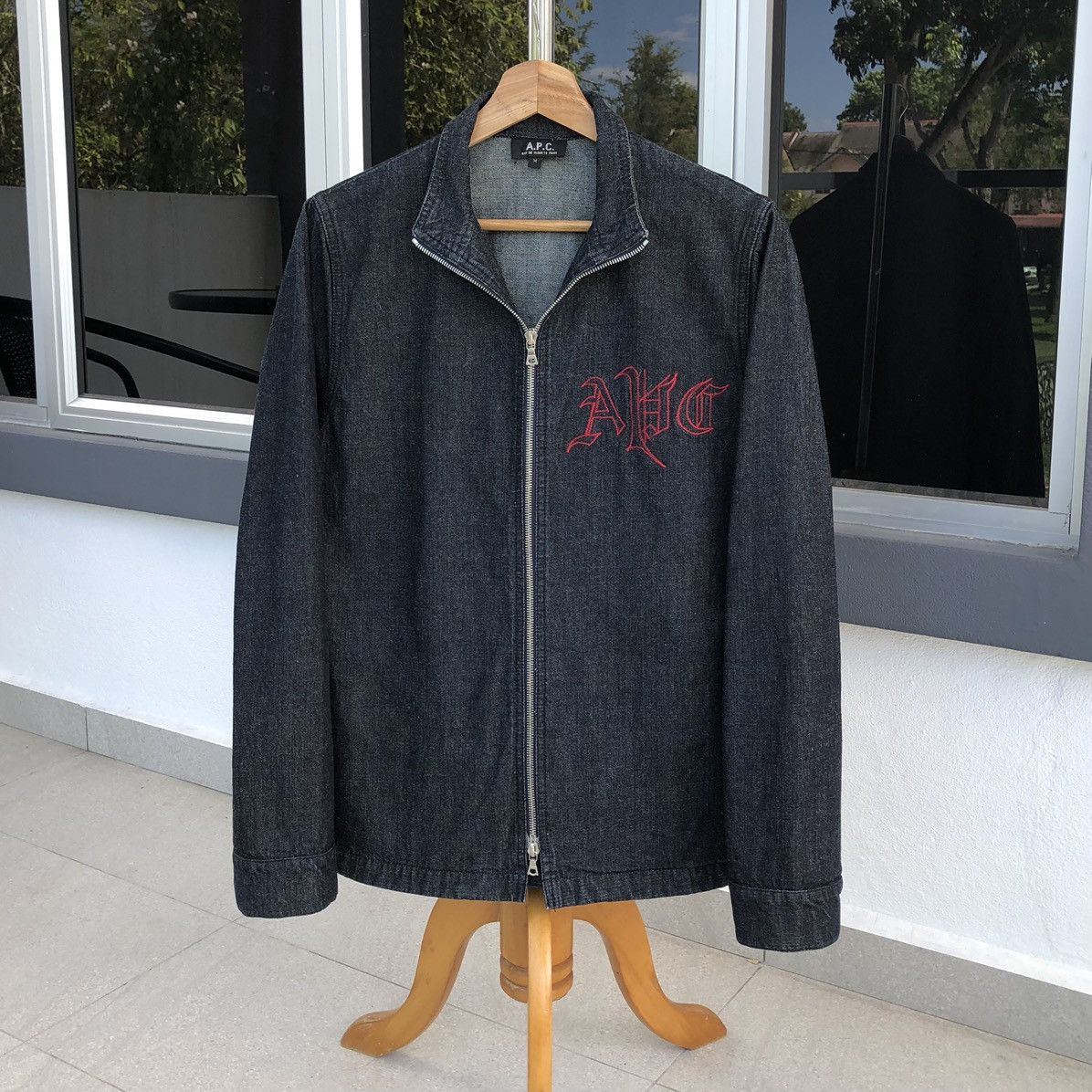 A.P.C. Vintage A.P.C Embroidery Logo Denim Zipper Jacket Size US M / EU 48-50 / 2 - 3 Thumbnail